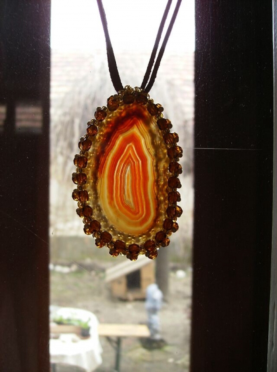 Achát lapos medál- egy szelet szépség -  - Meska.hu