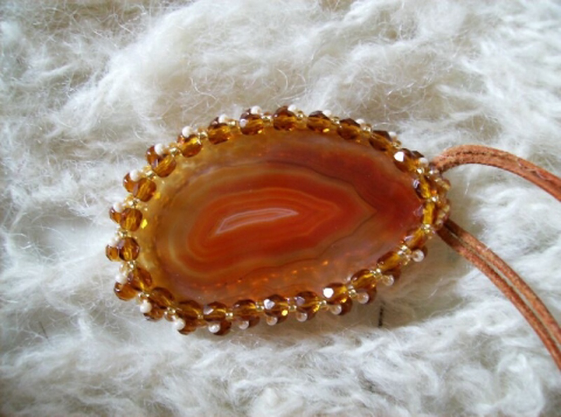 Achát lapos medál- egy szelet szépség -  - Meska.hu