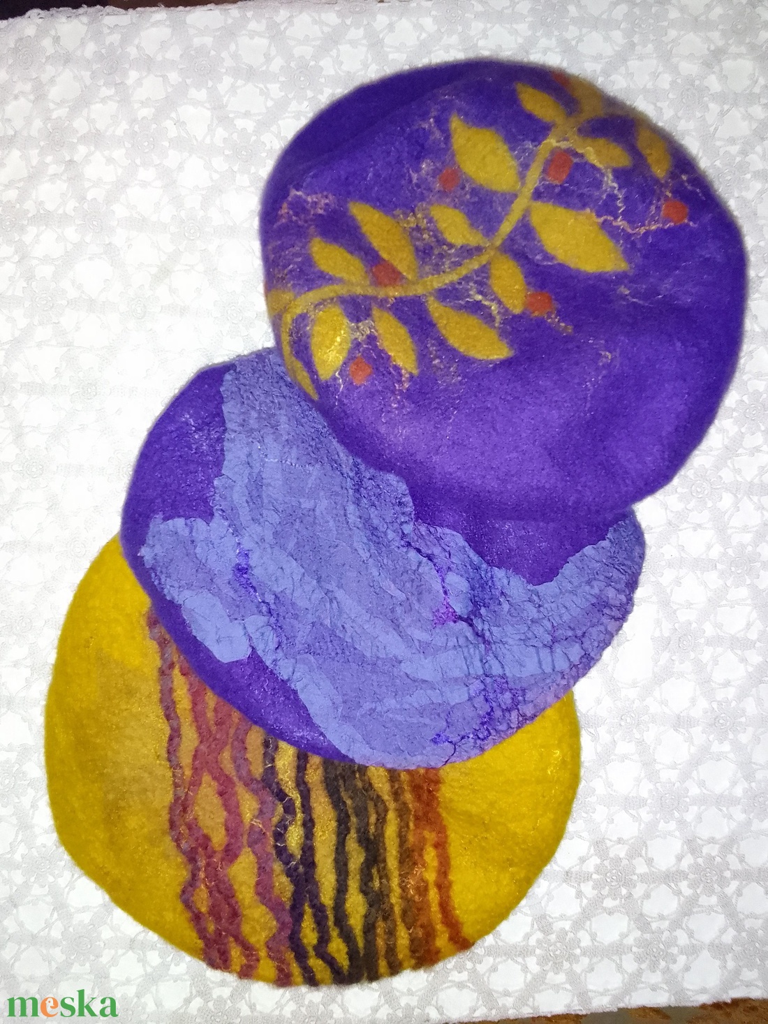 Nemez barett sapka  - ruha & divat - sál, sapka, kendő - sapka - Meska.hu