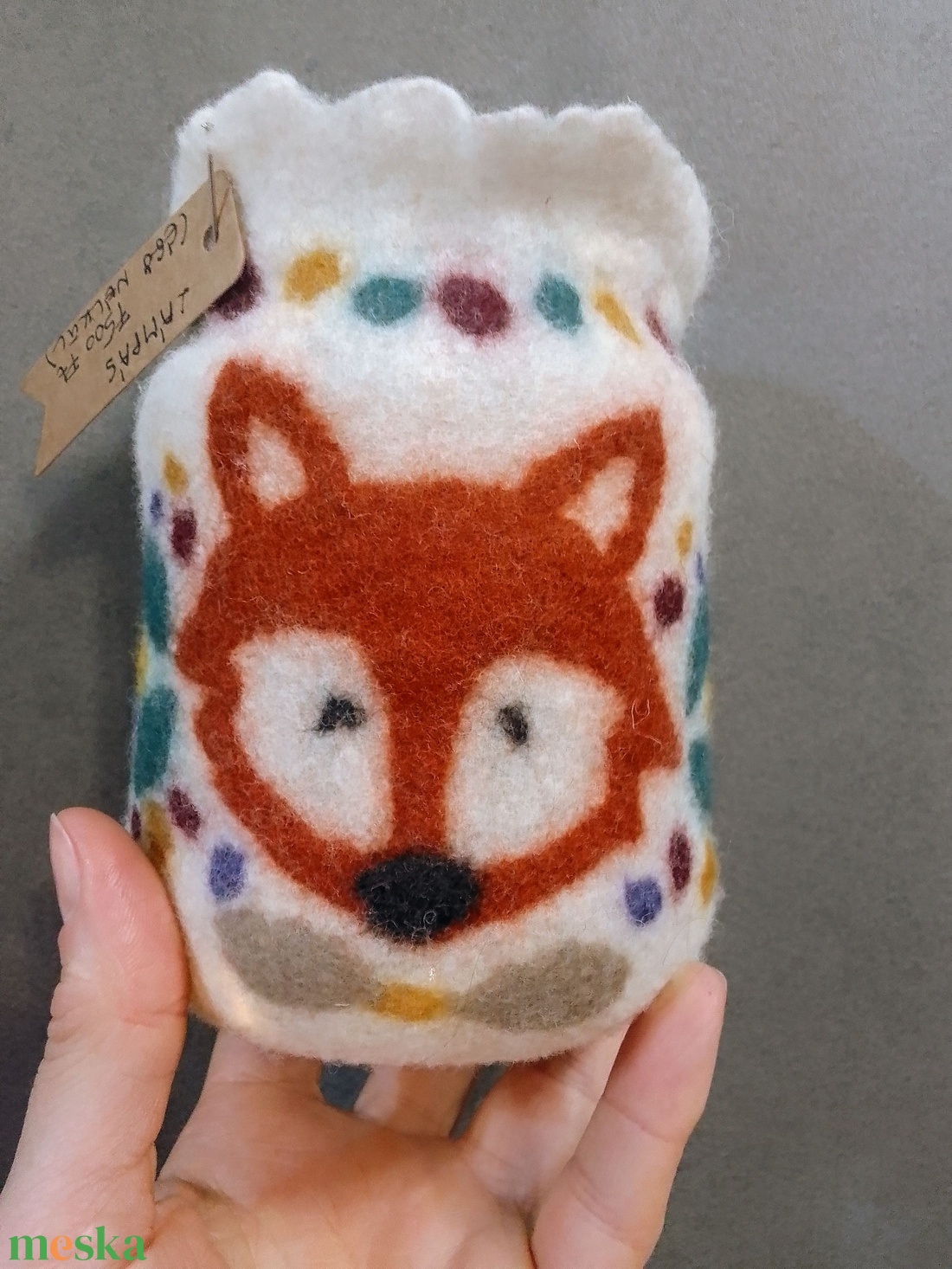 Rókás nemez lámpás - otthon & életmód - gyertya, illat, aroma - mécses és mécsestartó - Meska.hu