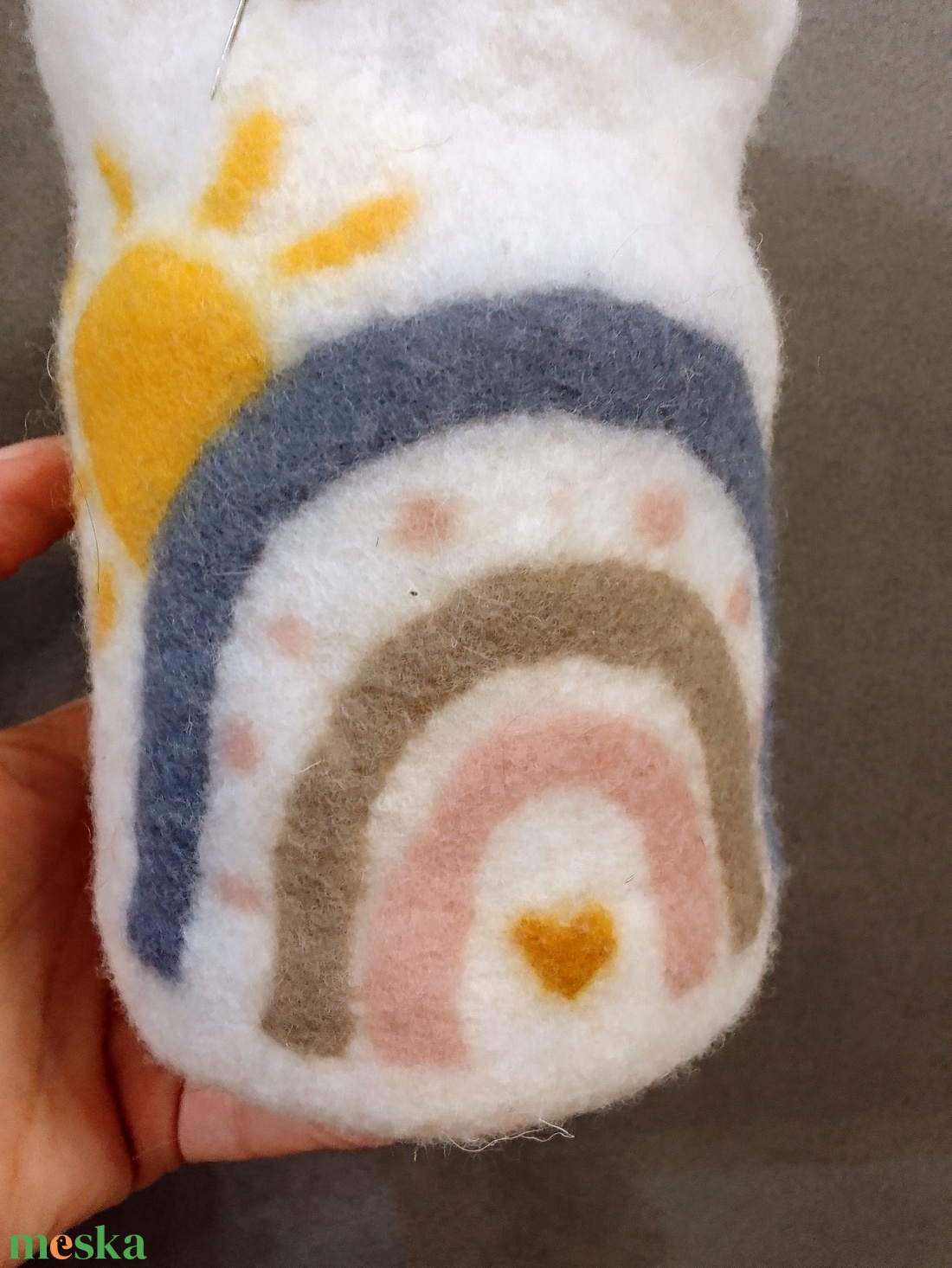 Szivárványos- felhős nemez lámpás - otthon & életmód - gyertya, illat, aroma - mécses és mécsestartó - Meska.hu