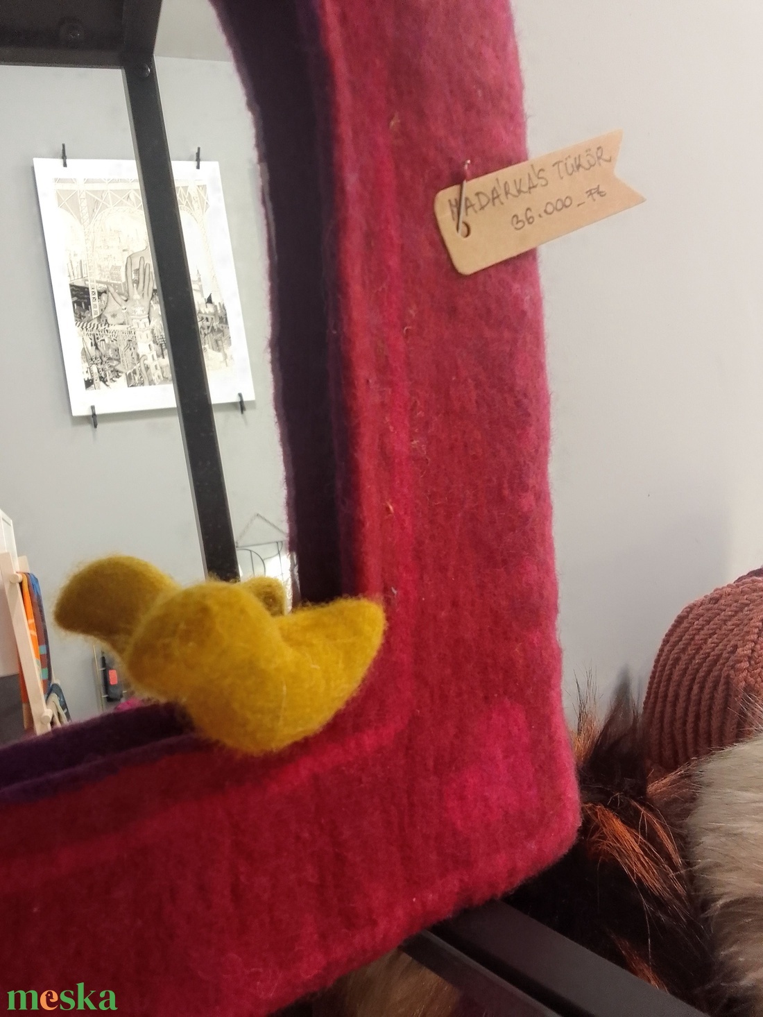 Madárkás tükör nemez keretben  -  - Meska.hu