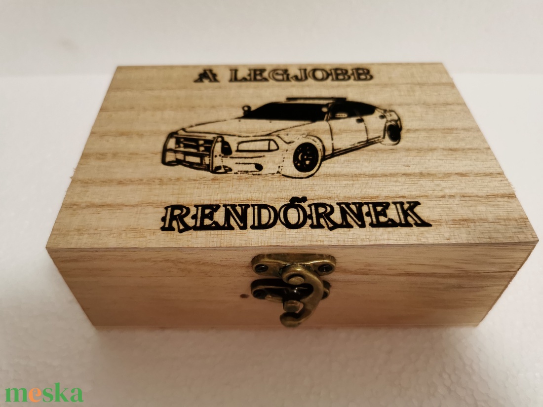 Rendőrös Zsebóra ajándék fa dobozban egyedi kézműves - ékszer - karóra és ékszeróra - zsebóra - Meska.hu