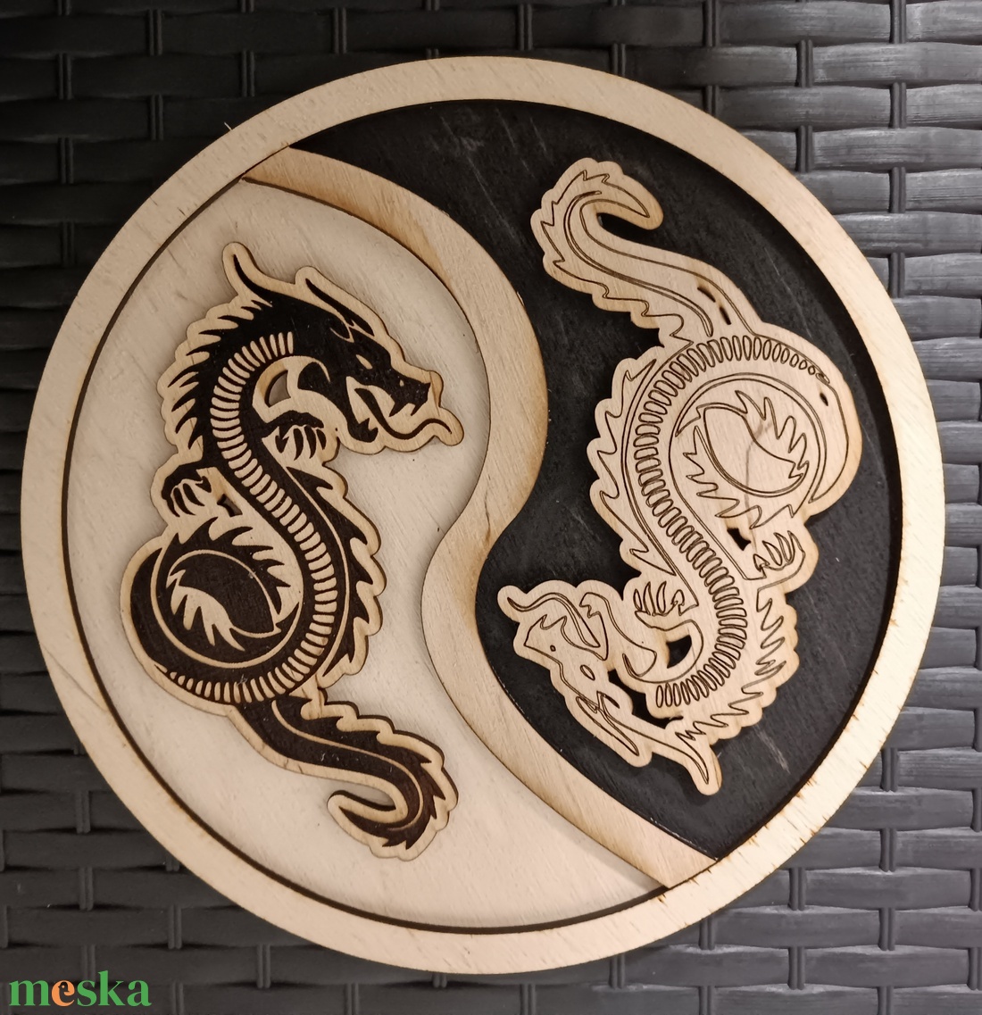 Ying Yang Sárkányok 2rétegű falikép 22cmes egyedi kézműves - otthon & életmód - dekoráció - kép & falikép - fából készült kép - Meska.hu Ying Yang Sárkányok 2rétegű falikép 22cmes egyedi kézműves - otthon & életmód - dekoráció - kép & falikép - fából készült kép - Meska.hu
