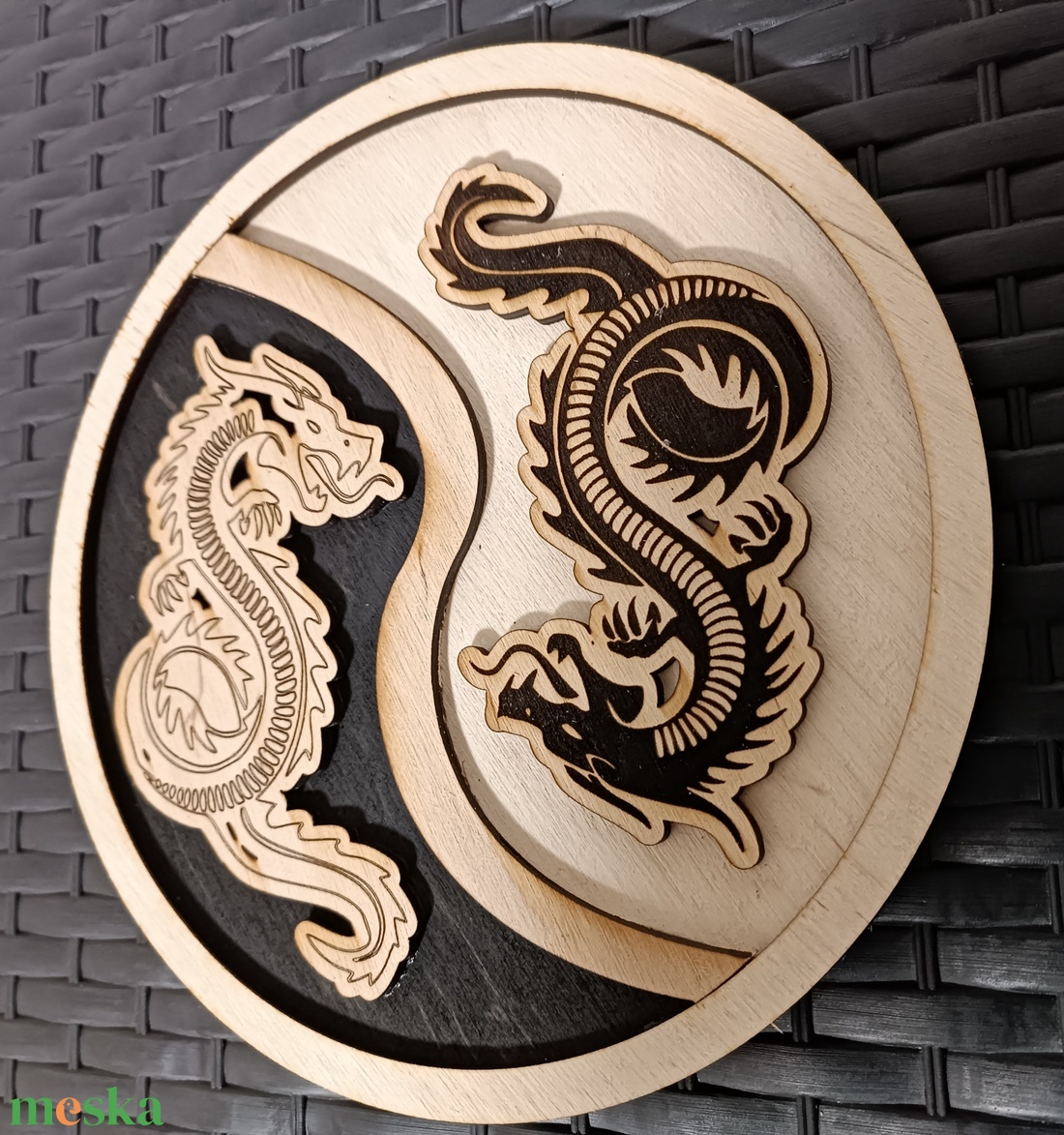 Ying Yang Sárkányok 2rétegű falikép 22cmes egyedi kézműves - otthon & életmód - dekoráció - kép & falikép - fából készült kép - Meska.hu Ying Yang Sárkányok 2rétegű falikép 22cmes egyedi kézműves - otthon & életmód - dekoráció - kép & falikép - fából készült kép - Meska.hu
