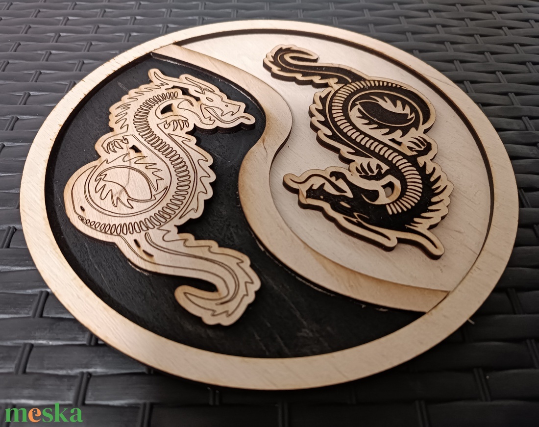 Ying Yang Sárkányok 2rétegű falikép 22cmes egyedi kézműves - otthon & életmód - dekoráció - kép & falikép - fából készült kép - Meska.hu Ying Yang Sárkányok 2rétegű falikép 22cmes egyedi kézműves - otthon & életmód - dekoráció - kép & falikép - fából készült kép - Meska.hu