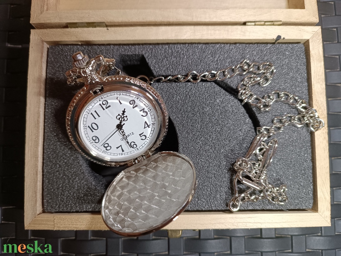 Hajós Zsebóra ajándék fa dobozban egyedi kézműves - ékszer - karóra és ékszeróra - zsebóra - Meska.hu