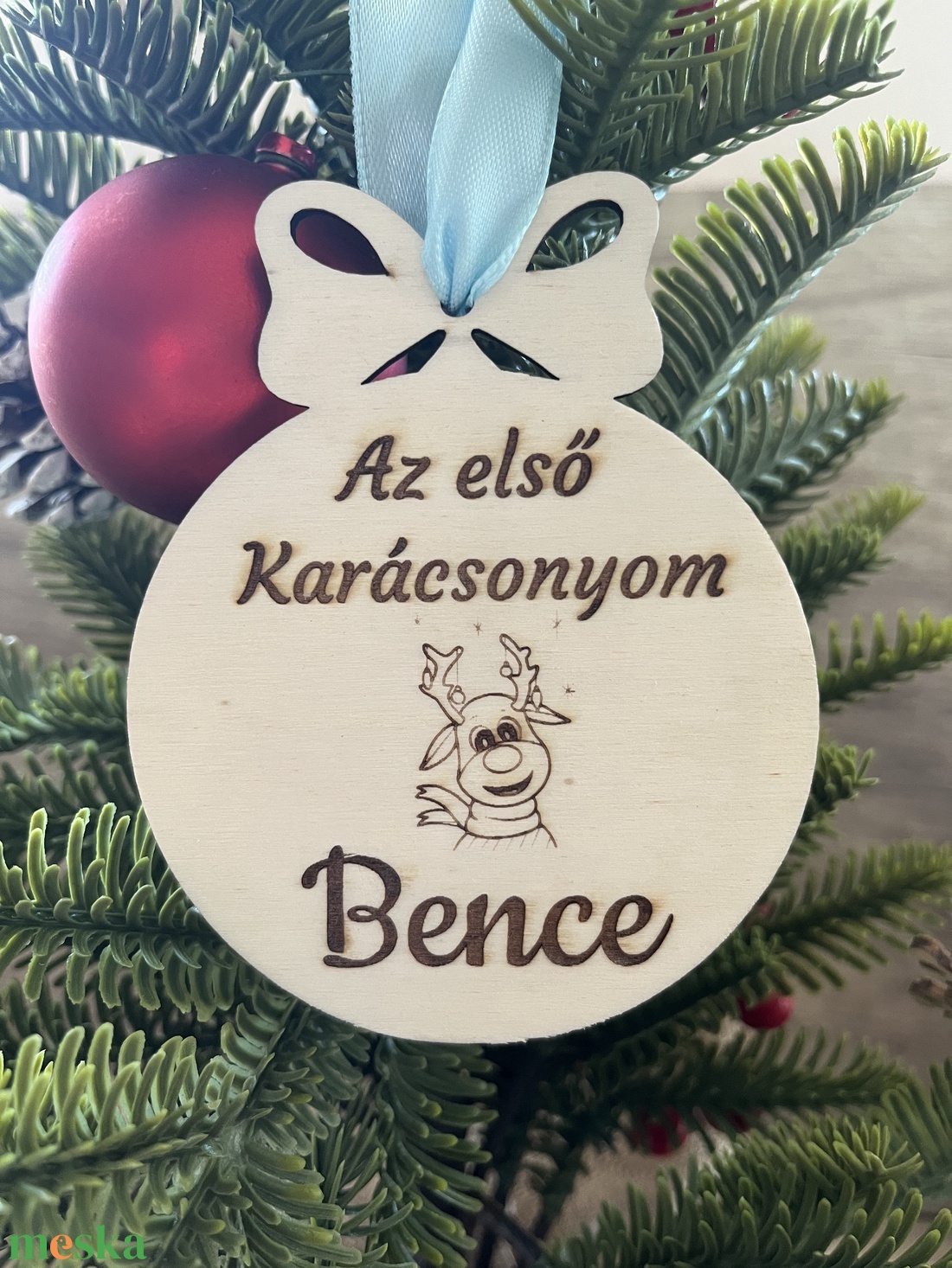 Első Karácsonyfa dísz - egyedi névvel - karácsony - karácsonyi lakásdekoráció - karácsonyfadíszek - Meska.hu