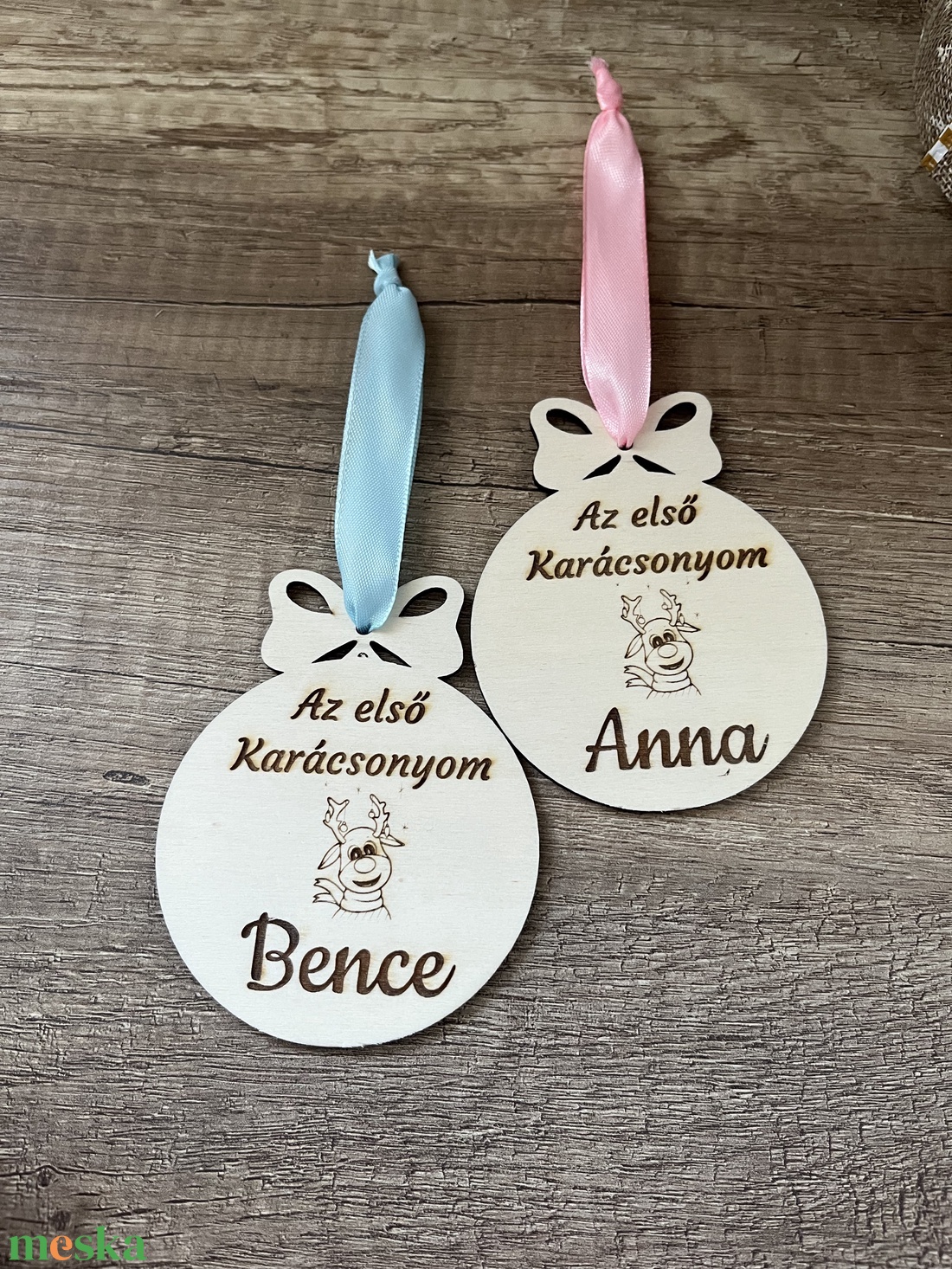 Első Karácsonyfa dísz - egyedi névvel - karácsony - karácsonyi lakásdekoráció - karácsonyfadíszek - Meska.hu