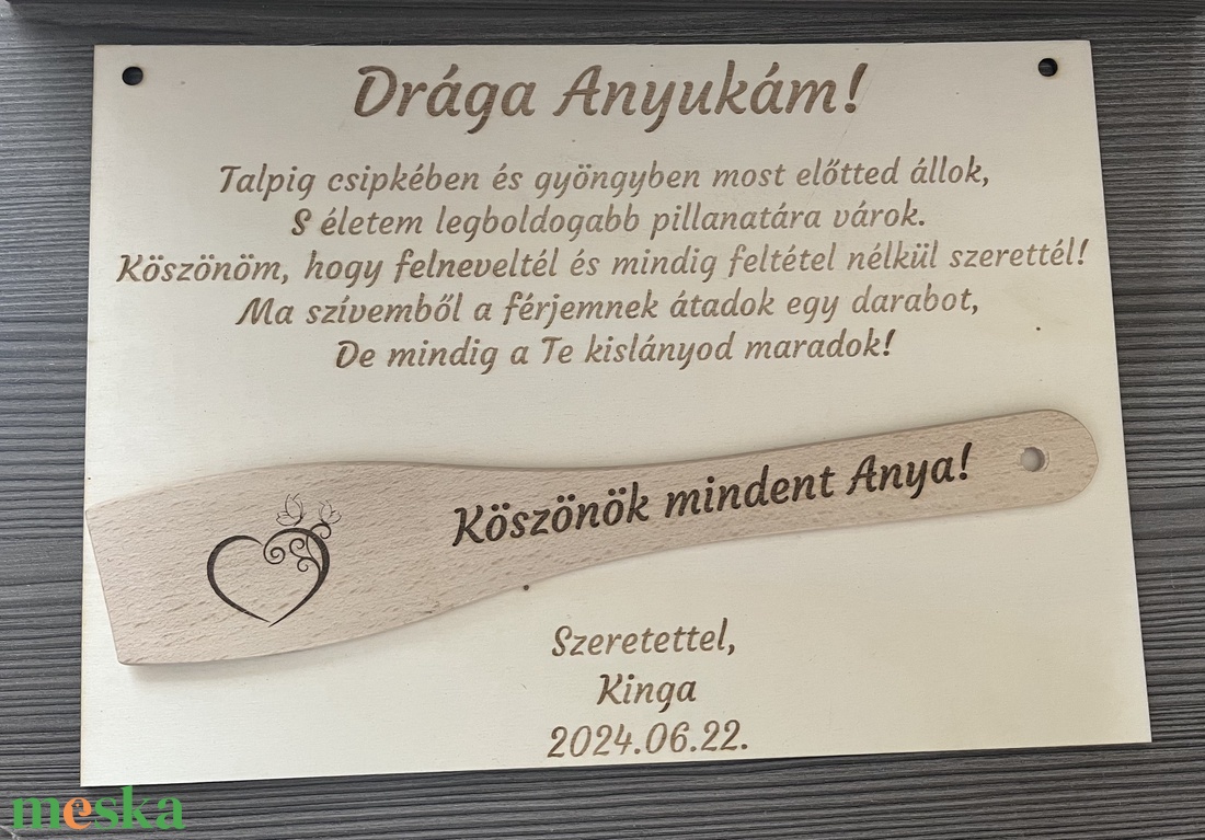 Szülőköszöntő ajándék - fakanál - esküvő - emlék & ajándék - szülőköszöntő ajándék - Meska.hu