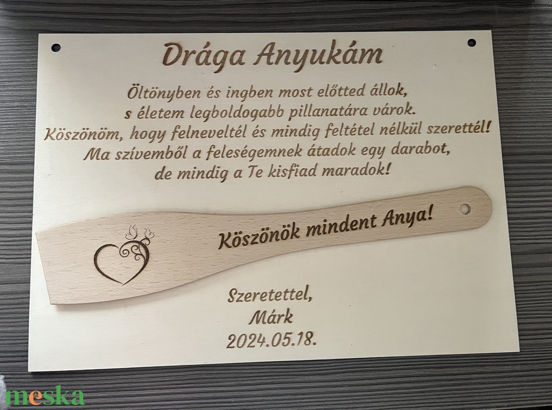 Szülőköszöntő ajándék - fakanál - esküvő - emlék & ajándék - szülőköszöntő ajándék - Meska.hu