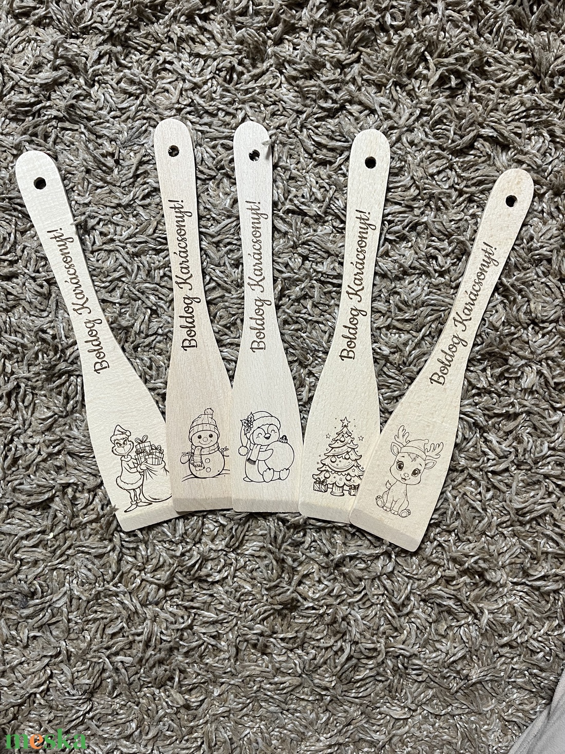 Gravírozott fakanál  - otthon & életmód - konyhafelszerelés, tálalás - sütés, főzés - fakanál & fakanáltartó - Meska.hu