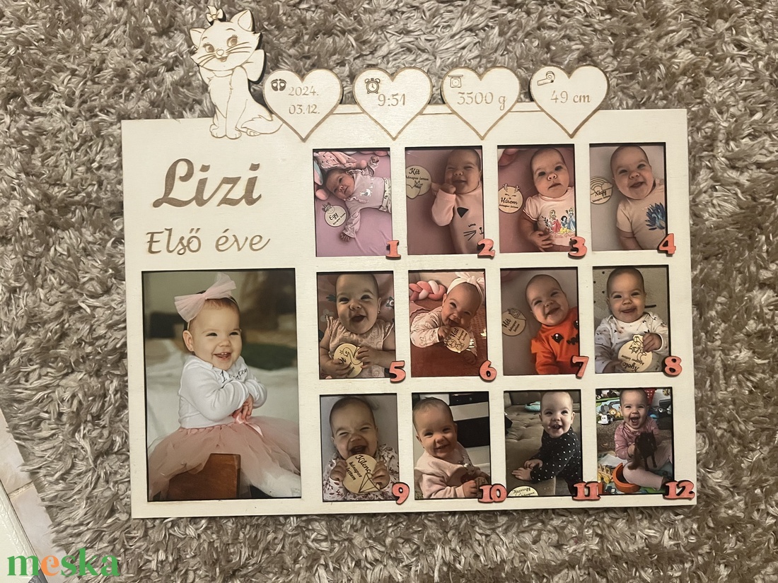 Első évem - képkeret  - baba - mama - babaszoba dekoráció - babaszoba kép - Meska.hu