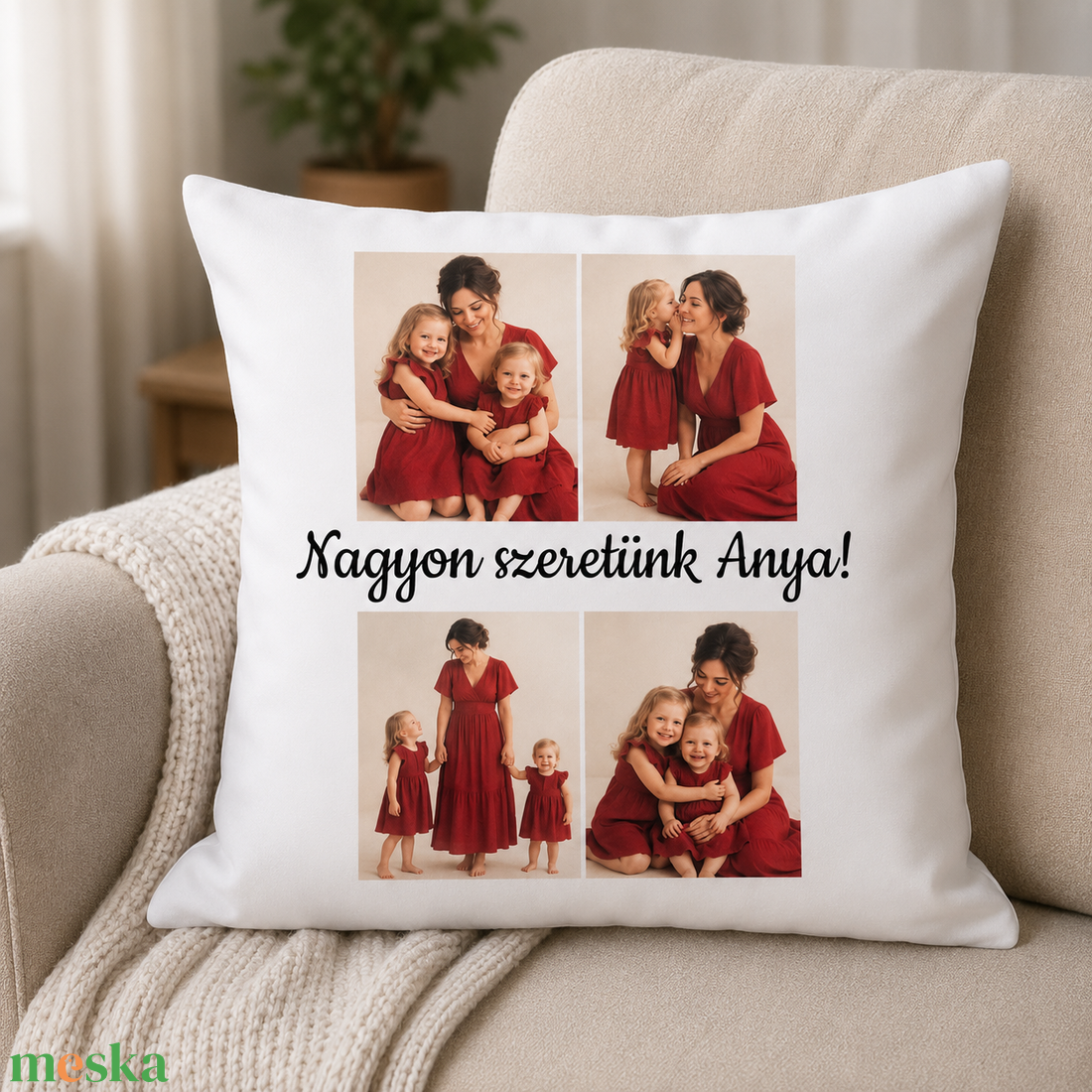 Egyedi fényképes párna - 4 képpel  - otthon & életmód - lakástextil - párna & párnahuzat - díszpárnahuzat - Meska.hu