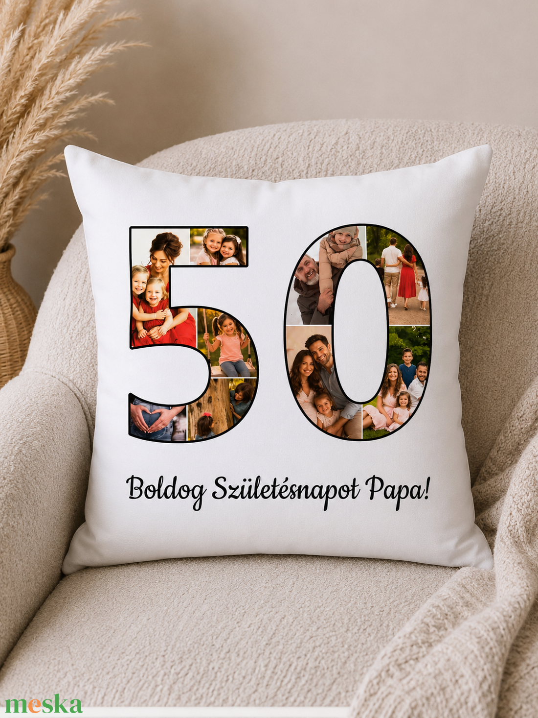 Egyedi fényképes 50. Születésnapi párna  - otthon & életmód - lakástextil - párna & párnahuzat - díszpárnahuzat - Meska.hu