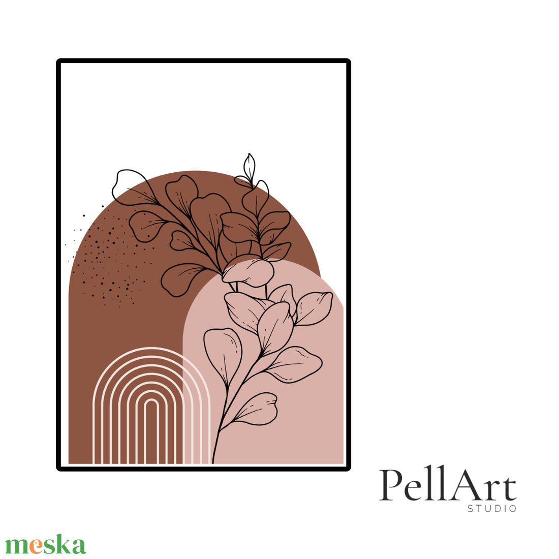 Modern Boho Absztrakt Falikép - Botanikai Illusztráció - Minimál Lakásdekoráció (A4 vagy Digitális) - művészet - grafika & illusztráció - digitális - Meska.hu