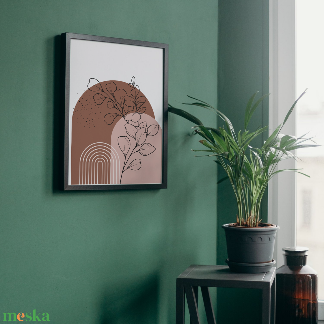 Modern Boho Absztrakt Falikép - Botanikai Illusztráció - Minimál Lakásdekoráció (A4 vagy Digitális) - művészet - grafika & illusztráció - digitális - Meska.hu