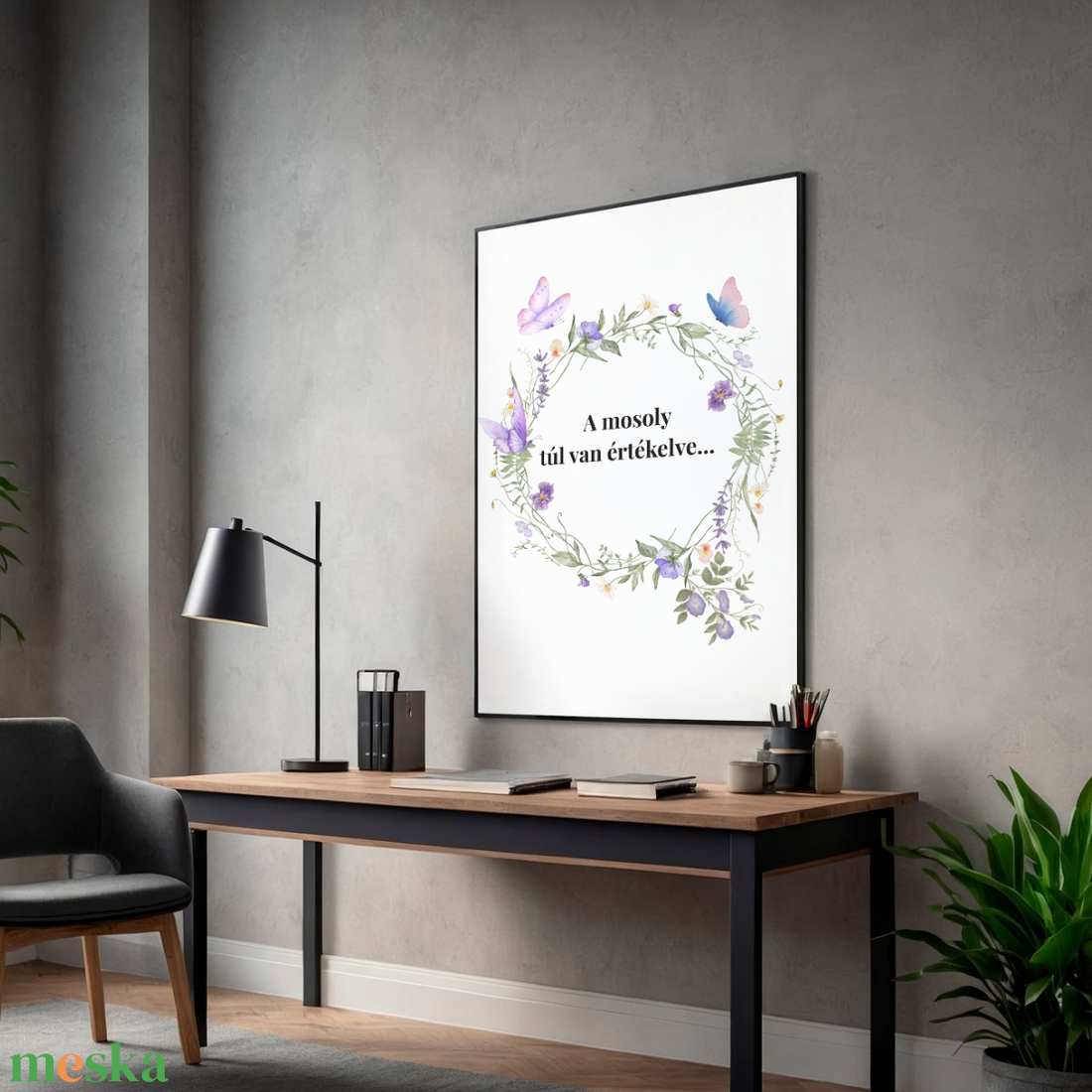 Szarkasztikus akvarell falikép � a mosoly túl van értékelve... � Humoros irodai dekoráció és ajándék - művészet - grafika & illusztráció - digitális - Meska.hu