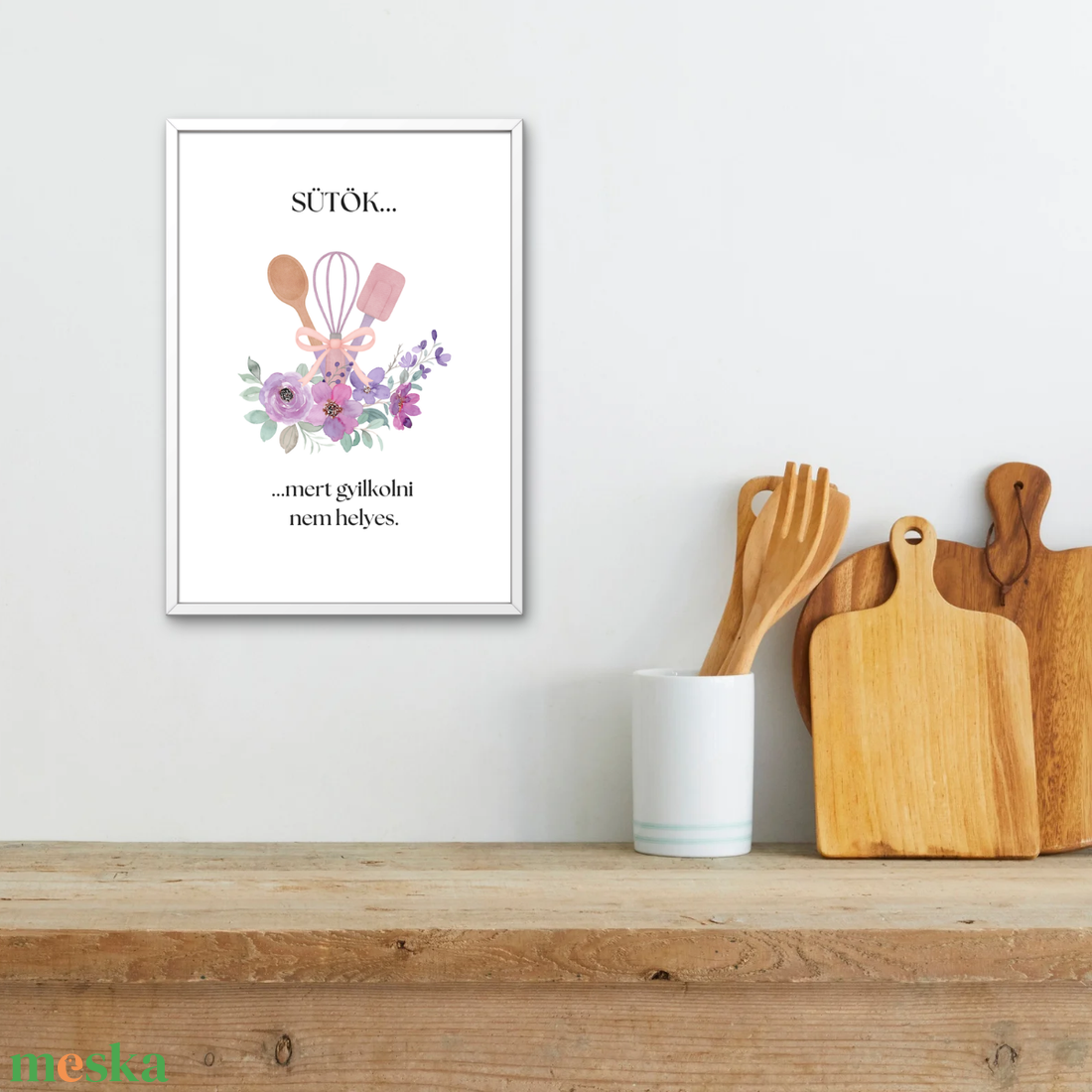 Szarkasztikus konyhai poszter � sütök, mert gyilkolni nem helyes � Humoros otthoni dekoráció - művészet - grafika & illusztráció - digitális - Meska.hu
