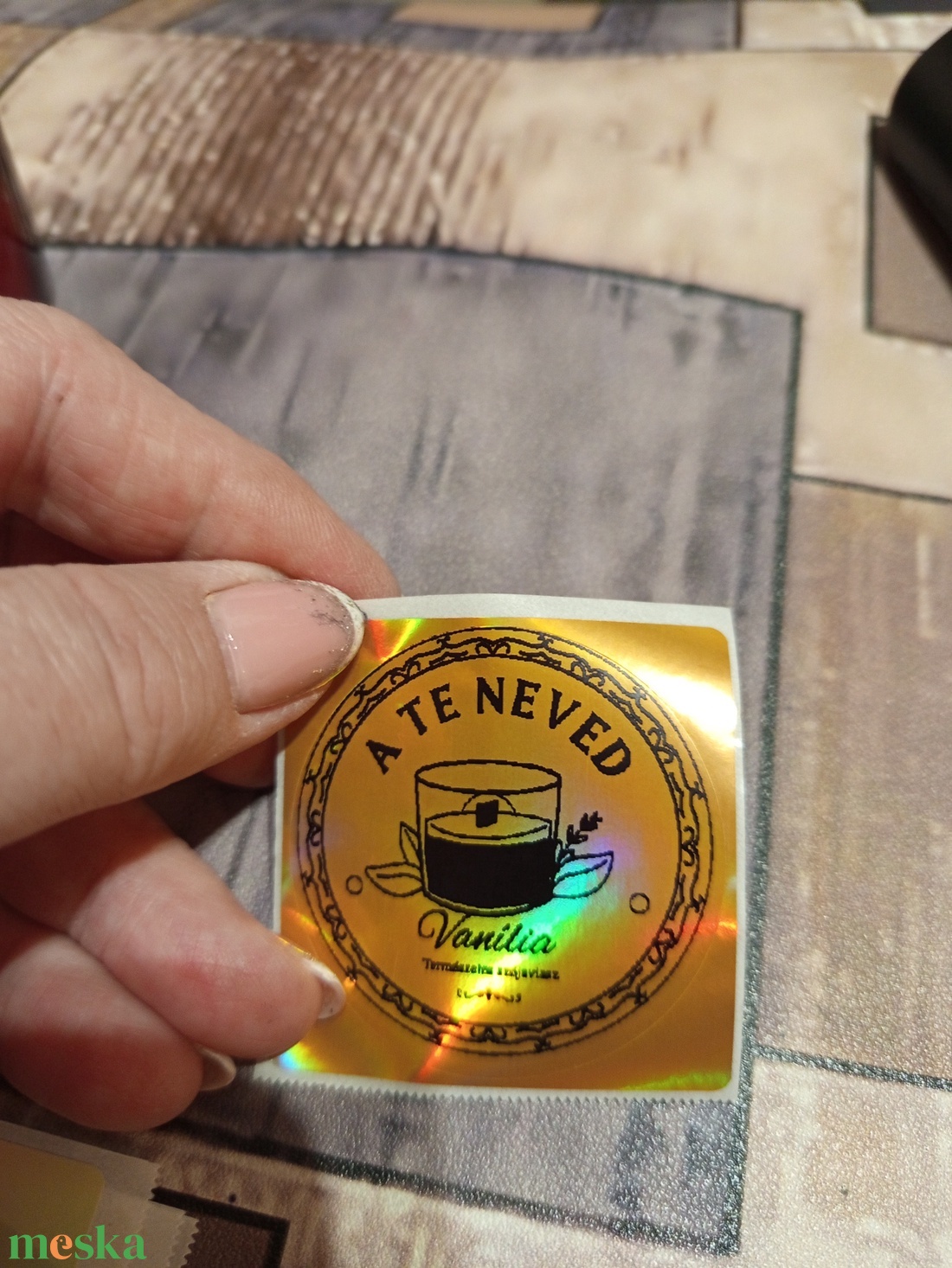 Gyertya üveg címke,felirat. - otthon & életmód - papír, írószer - matrica, matrica csomag - Meska.hu