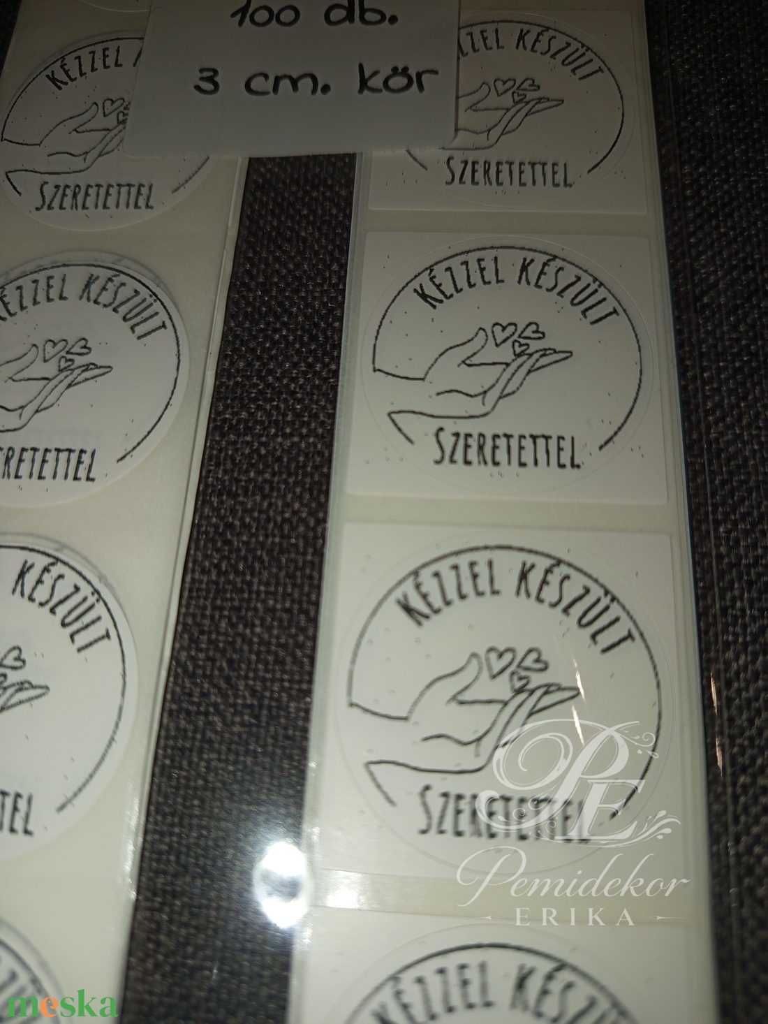 Kézzel készült szeretettel matrica  - otthon & életmód - papír, írószer - matrica, matrica csomag - Meska.hu