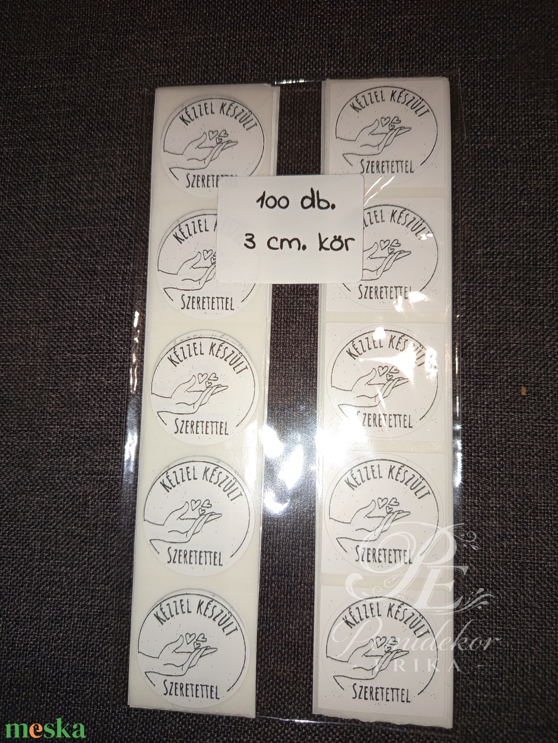 Kézzel készült szeretettel matrica  - otthon & életmód - papír, írószer - matrica, matrica csomag - Meska.hu