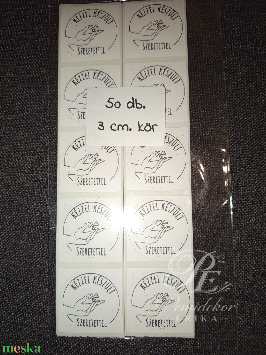 Kézzel készült szeretettel matrica  - otthon & életmód - papír, írószer - matrica, matrica csomag - Meska.hu