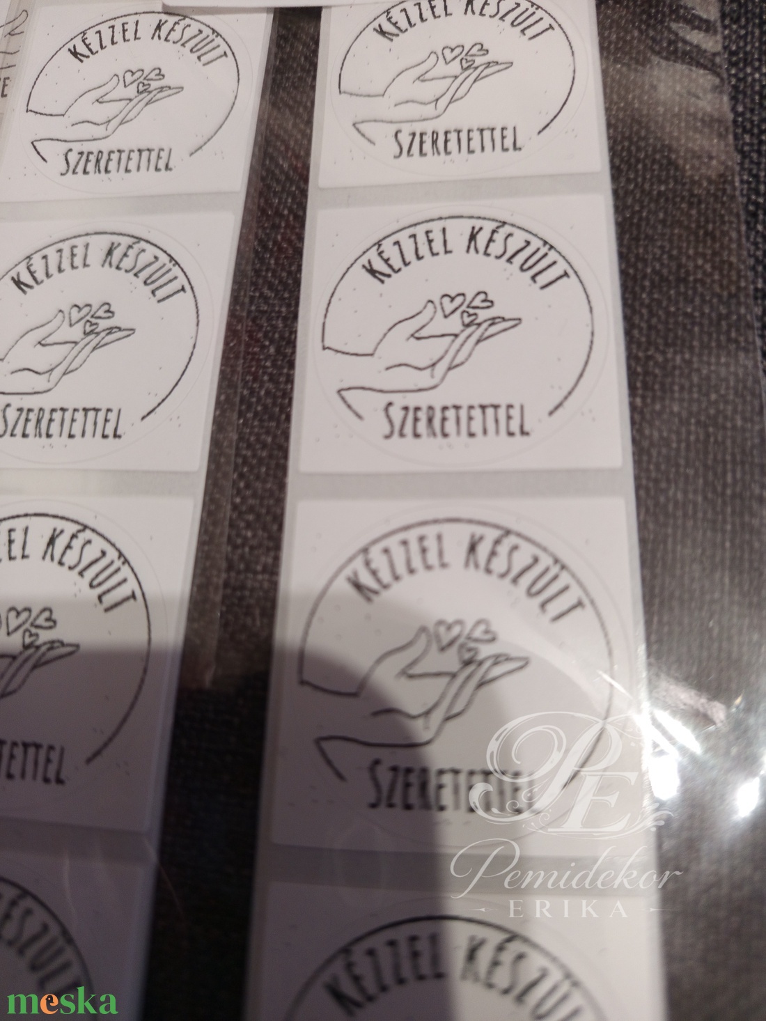 Kézzel készült szeretettel matrica  - otthon & életmód - papír, írószer - matrica, matrica csomag - Meska.hu