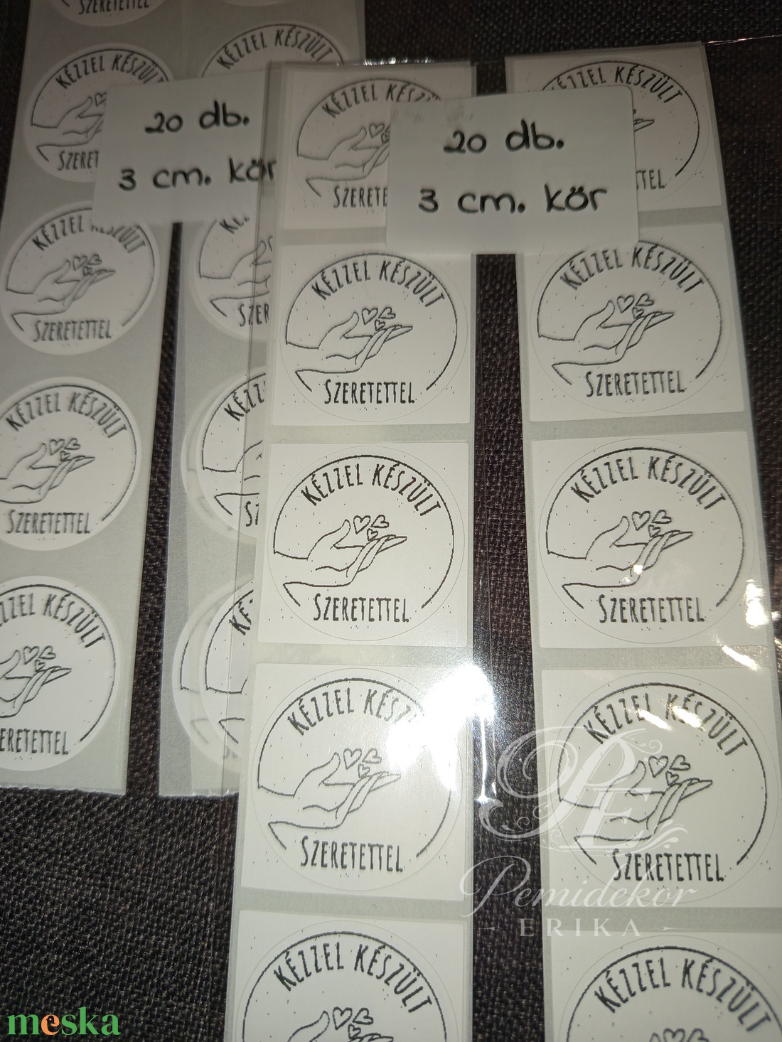 Kézzel készült szeretettel matrica  - otthon & életmód - papír, írószer - matrica, matrica csomag - Meska.hu