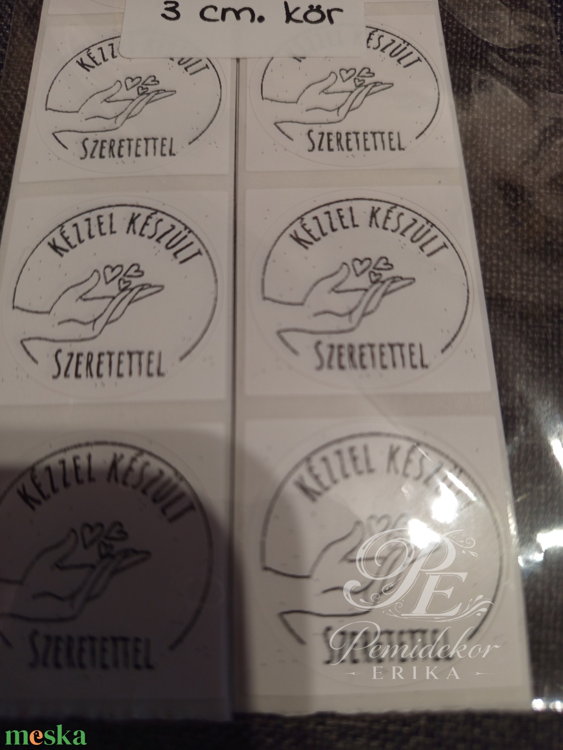 Kézzel készült szeretettel matrica  - otthon & életmód - papír, írószer - matrica, matrica csomag - Meska.hu