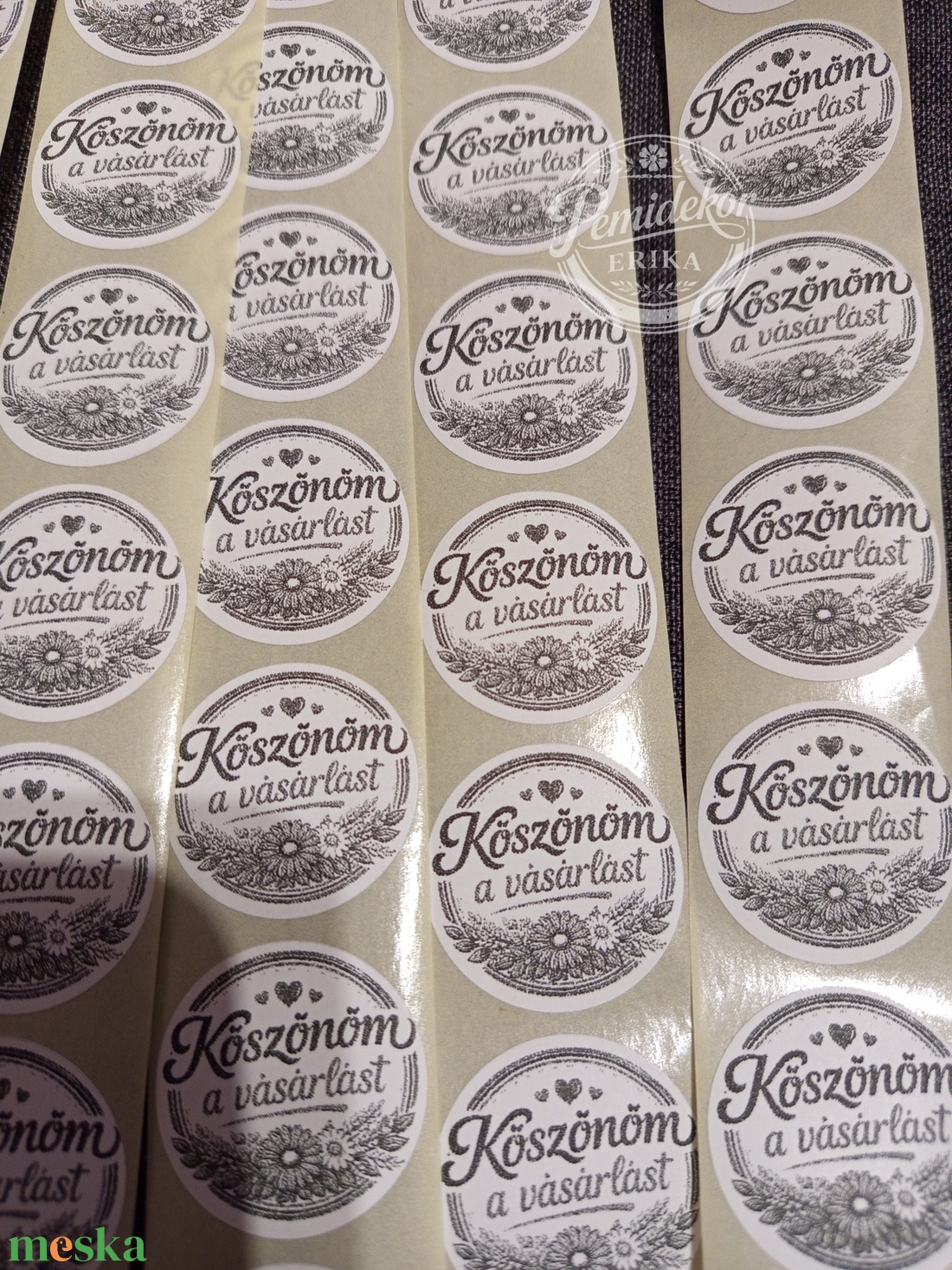 Köszönöm a vásárlást matrica  - kellékek & szerszámok - dekorációs kellékek - matricaív - Meska.hu