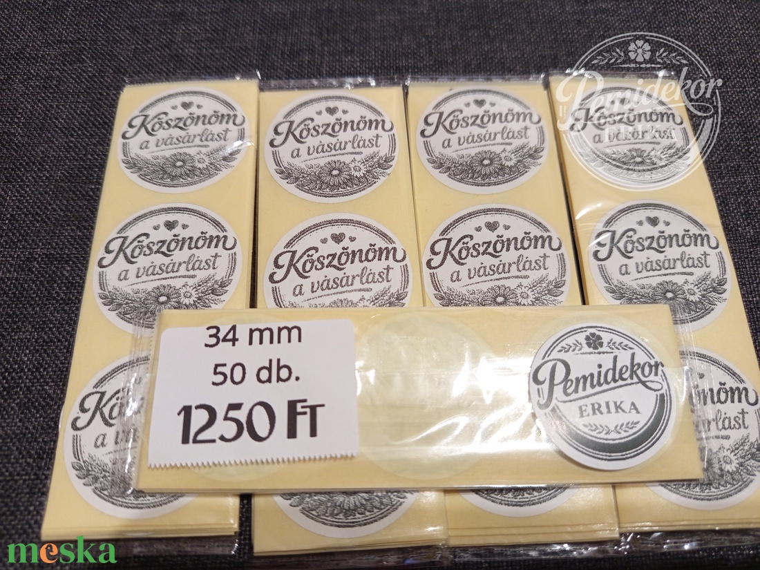 Köszönöm a vásárlást matrica  - kellékek & szerszámok - dekorációs kellékek - matricaív - Meska.hu