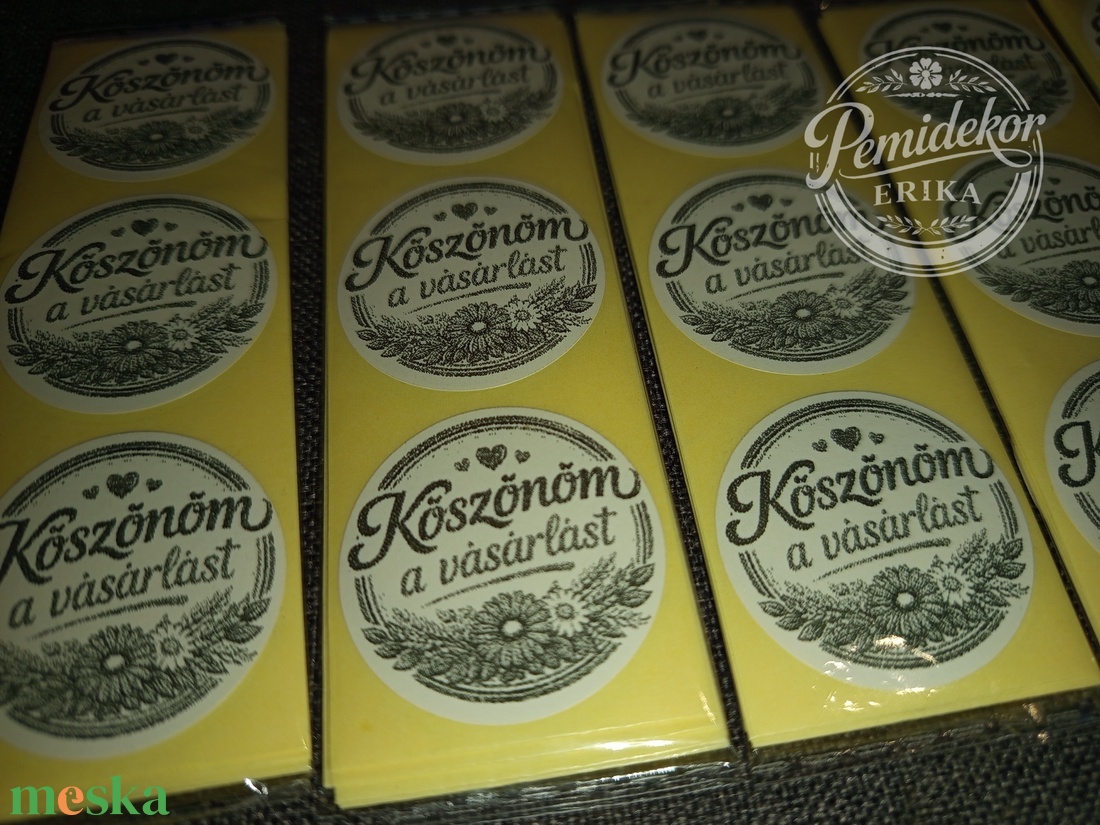 Köszönöm a vásárlást matrica  - kellékek & szerszámok - dekorációs kellékek - matricaív - Meska.hu