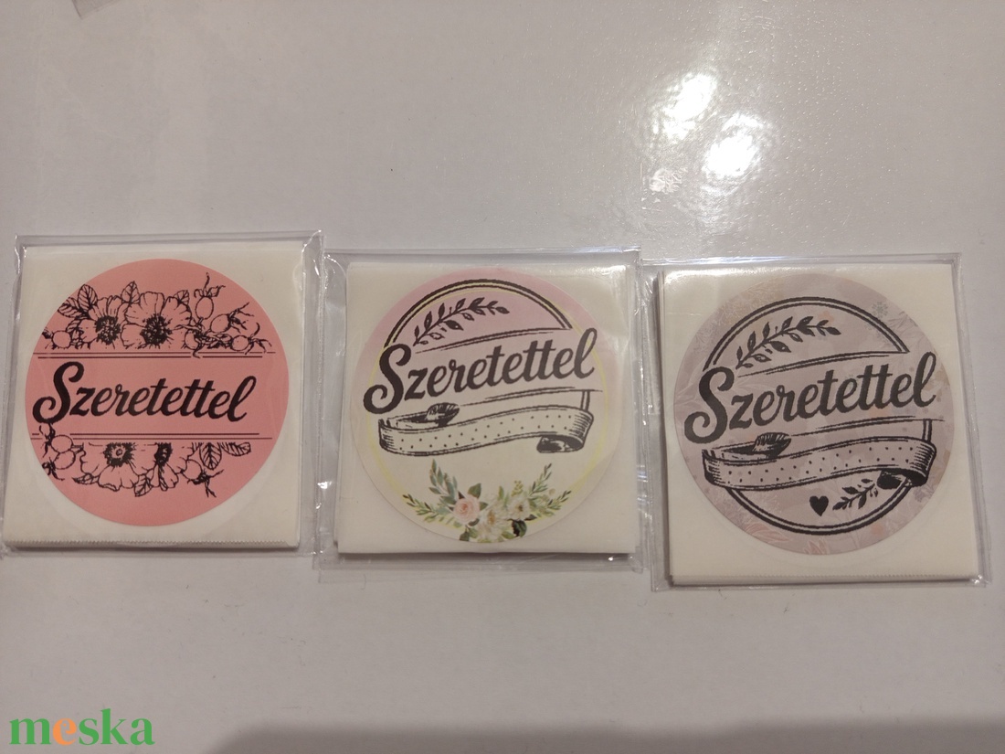 Szeretettel feliratú matrica  - otthon & életmód - papír, írószer - matrica, matrica csomag - Meska.hu