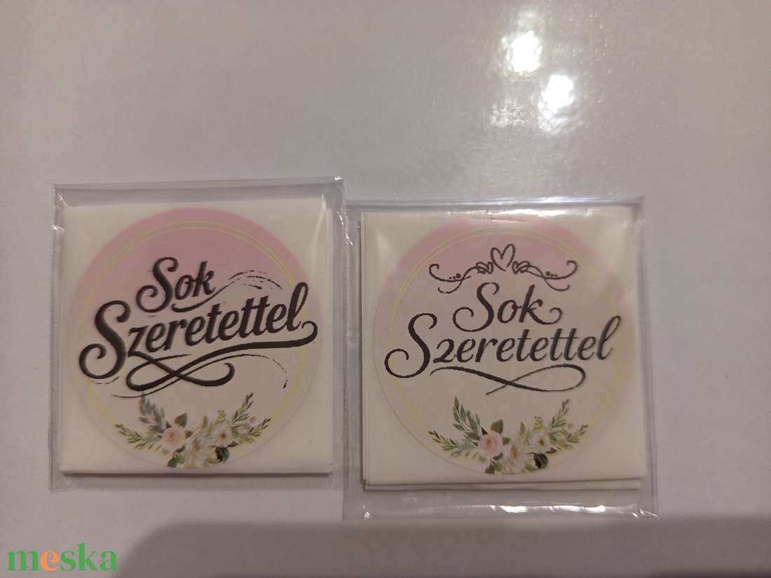 Sok Szeretettel feliratú matrica  - otthon & életmód - papír, írószer - matrica, matrica csomag - Meska.hu