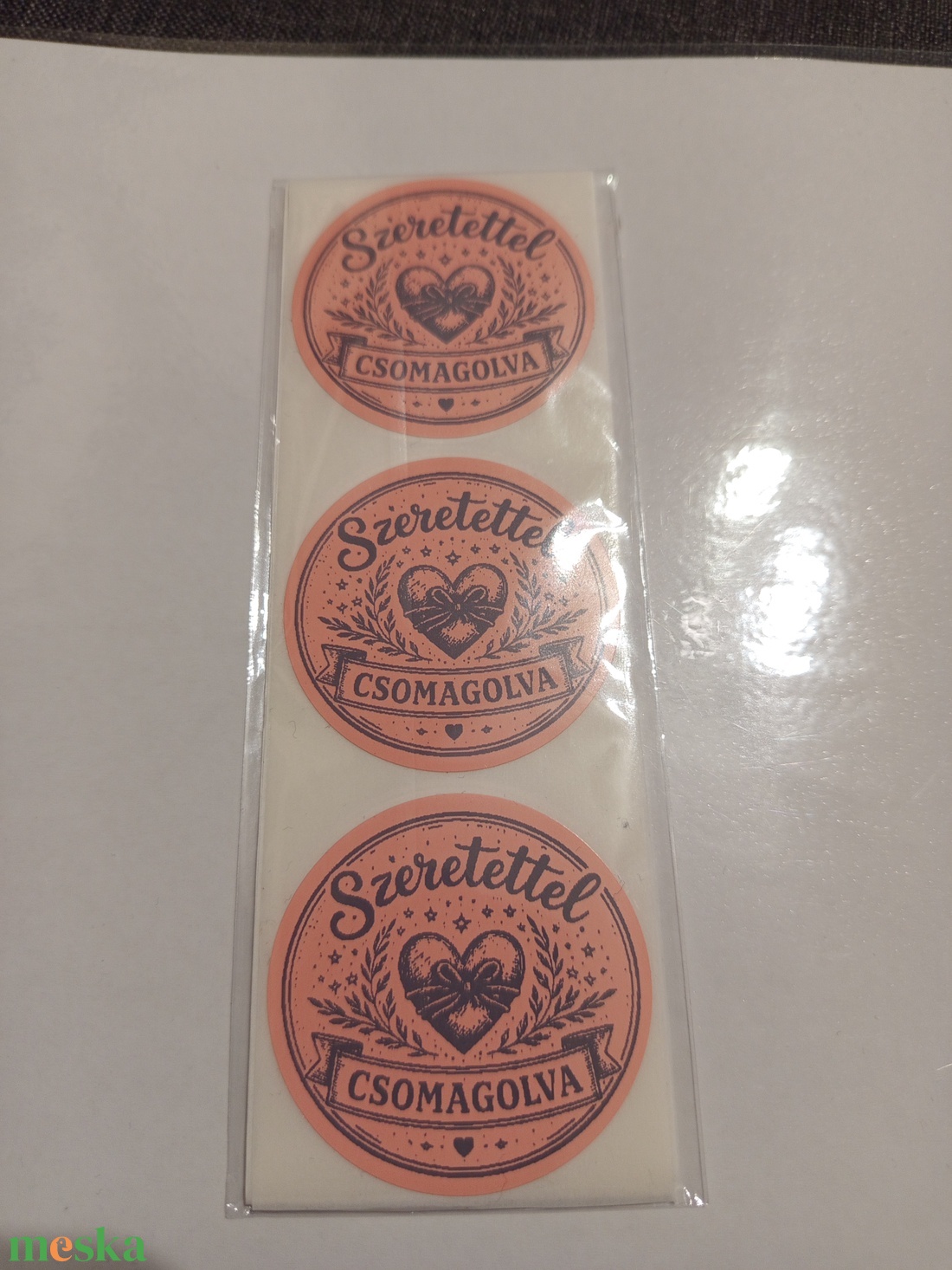 Szeretettel csomagolva feliratú matrica  - otthon & életmód - papír, írószer - matrica, matrica csomag - Meska.hu