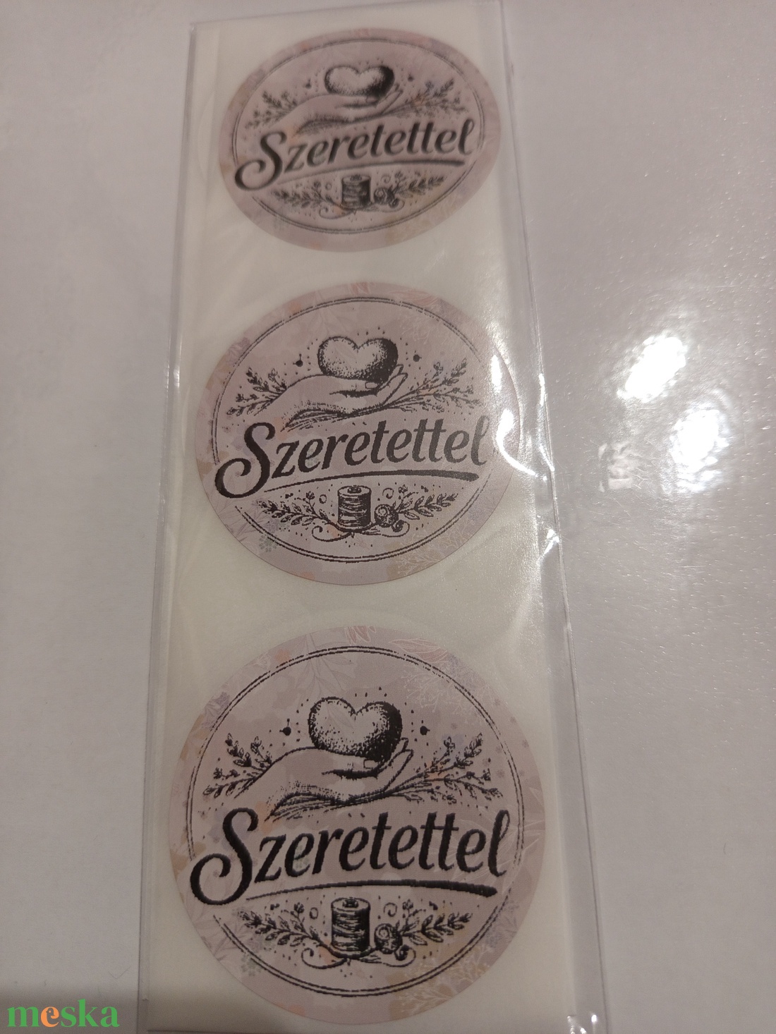 Szeretettel feliratú matrica  - otthon & életmód - papír, írószer - matrica, matrica csomag - Meska.hu