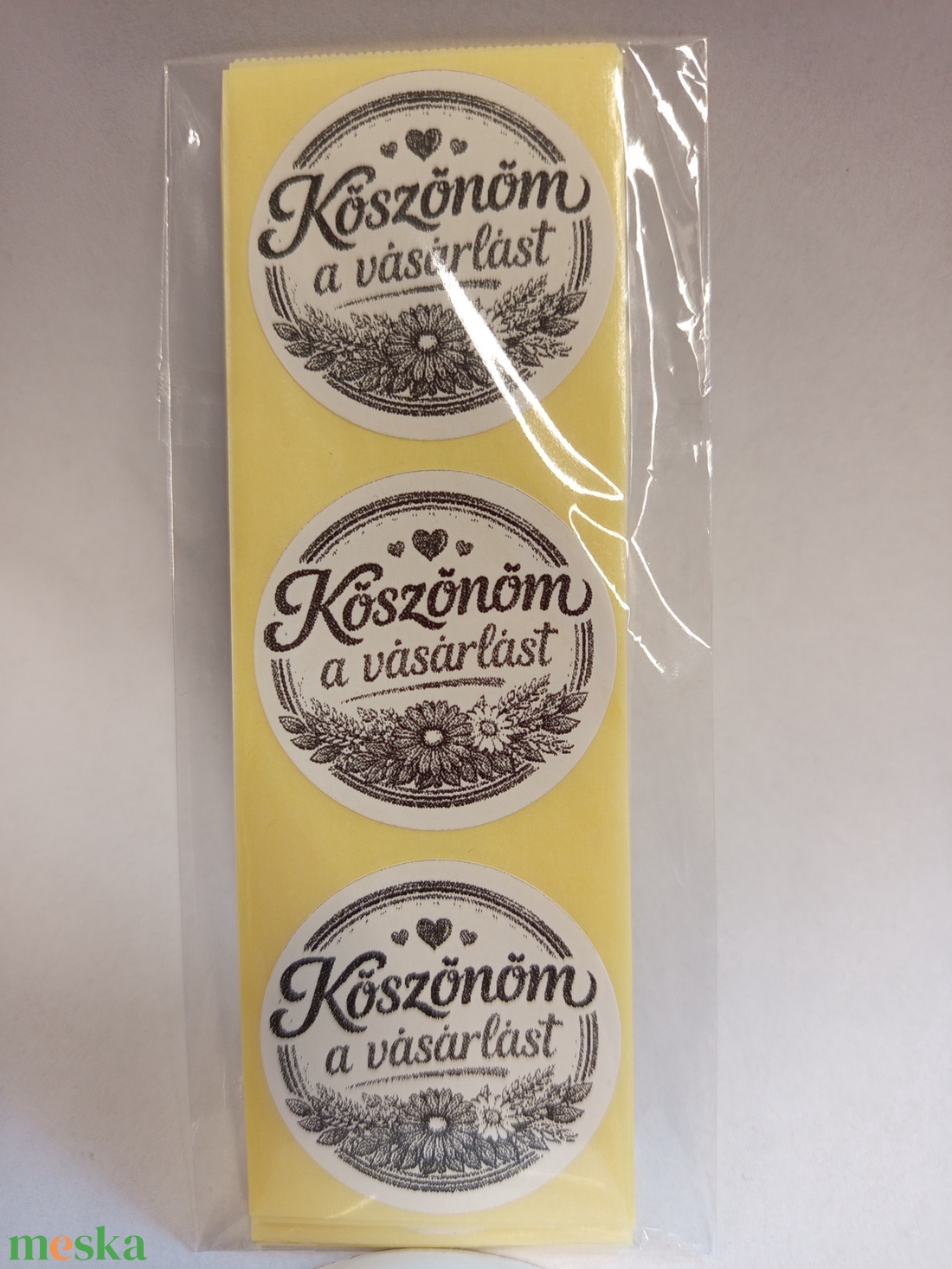 Köszönöm a vásárlást feliratú matrica. - kellékek & szerszámok - dekorációs kellékek - matricaív - Meska.hu