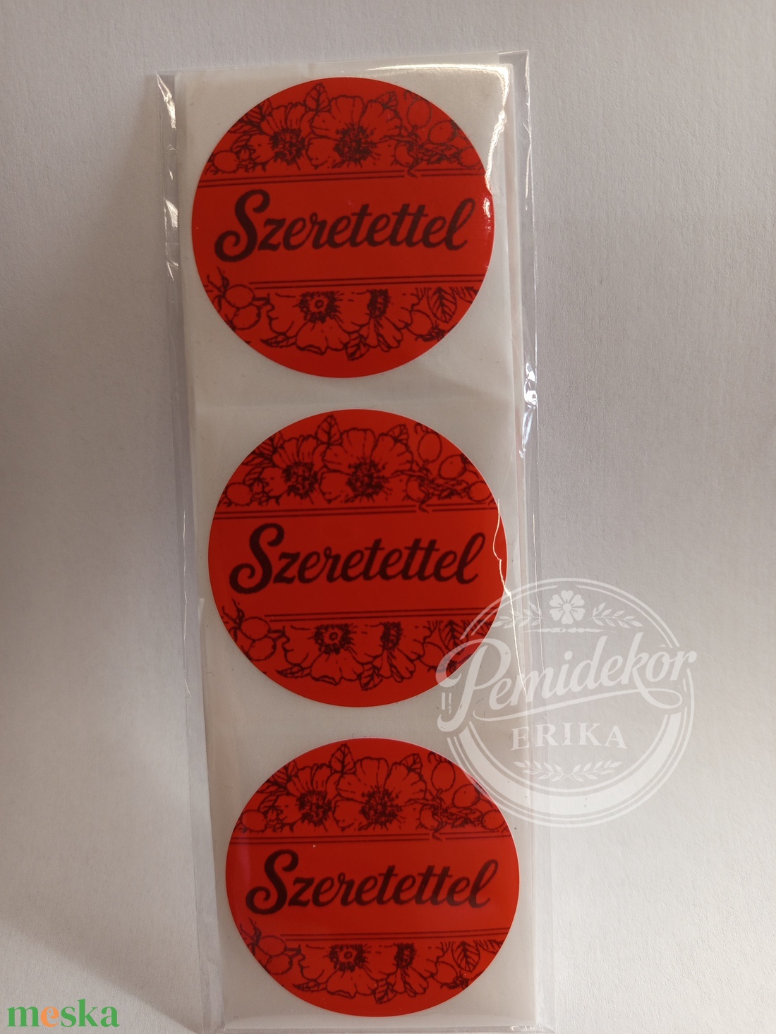 Szeretettel feliratú matrica  - otthon & életmód - papír, írószer - matrica, matrica csomag - Meska.hu