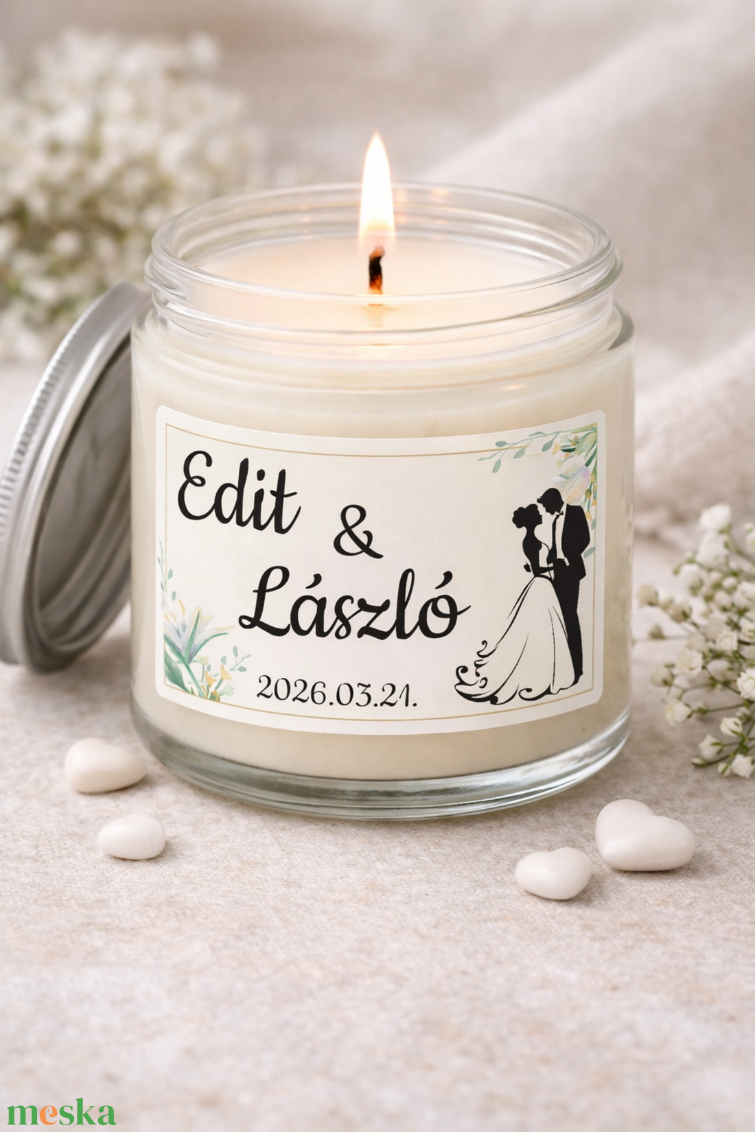 Elegáns Esküvői Köszönetajándék Matrica � 5x3 cm (Víz- és Olajálló) - esküvő - meghívó & kártya - esküvői borítékzáró matrica - Meska.hu