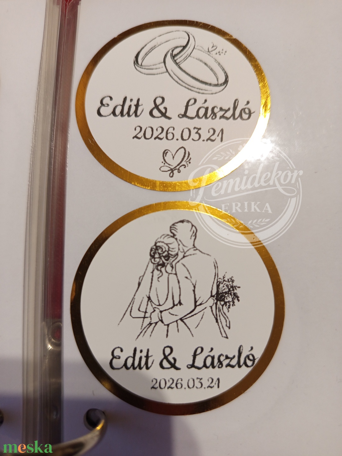 Egyedi, VÍZÁLLÓ Esküvői Köszönetajándék Matrica (5 cm.). - esküvő - emlék & ajándék - nászajándék - esküvői pénzátadó boríték, kártya - Meska.hu