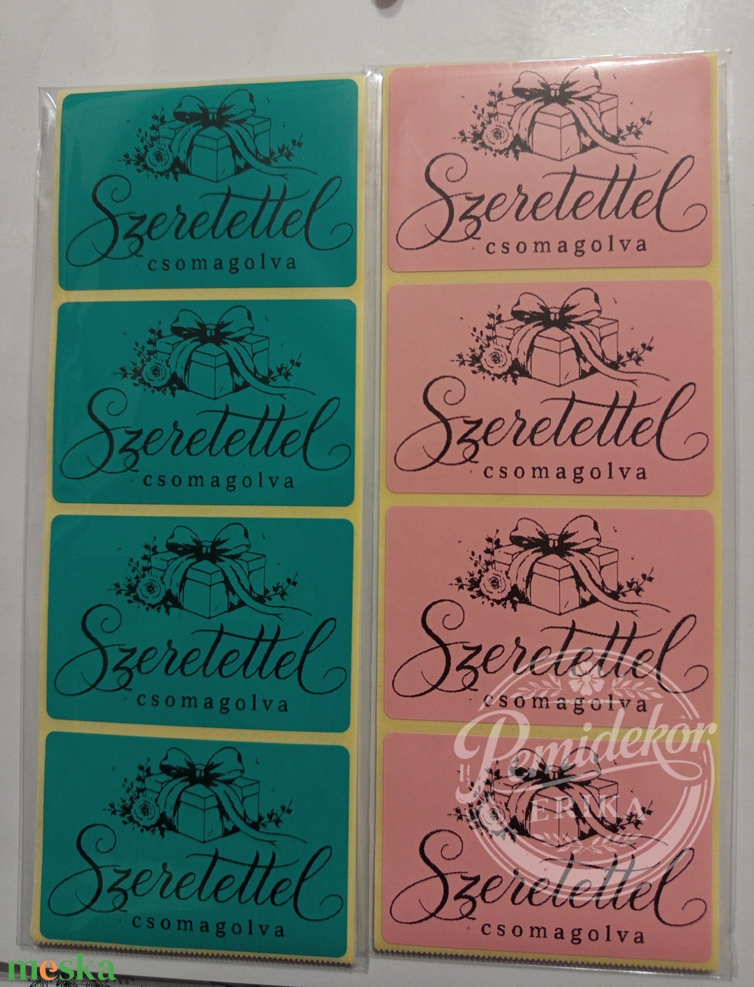 Szeretettel csomagolva feliratú matrica. - kellékek & szerszámok - dekorációs kellékek - matricaív - Meska.hu