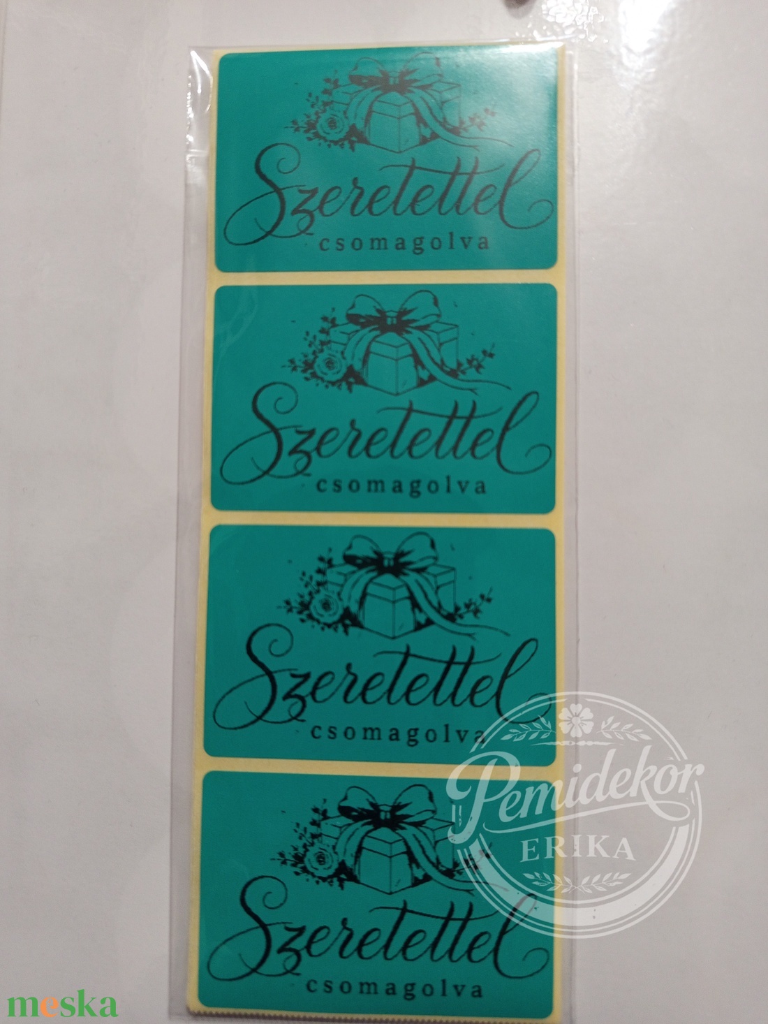 Szeretettel csomagolva feliratú matrica. - kellékek & szerszámok - dekorációs kellékek - matricaív - Meska.hu