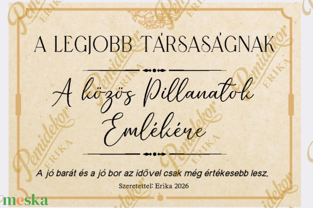 Elegáns Személyre Szabott Boroscímke (Vízálló) - esküvő - emlék & ajándék - köszönőajándék - Meska.hu