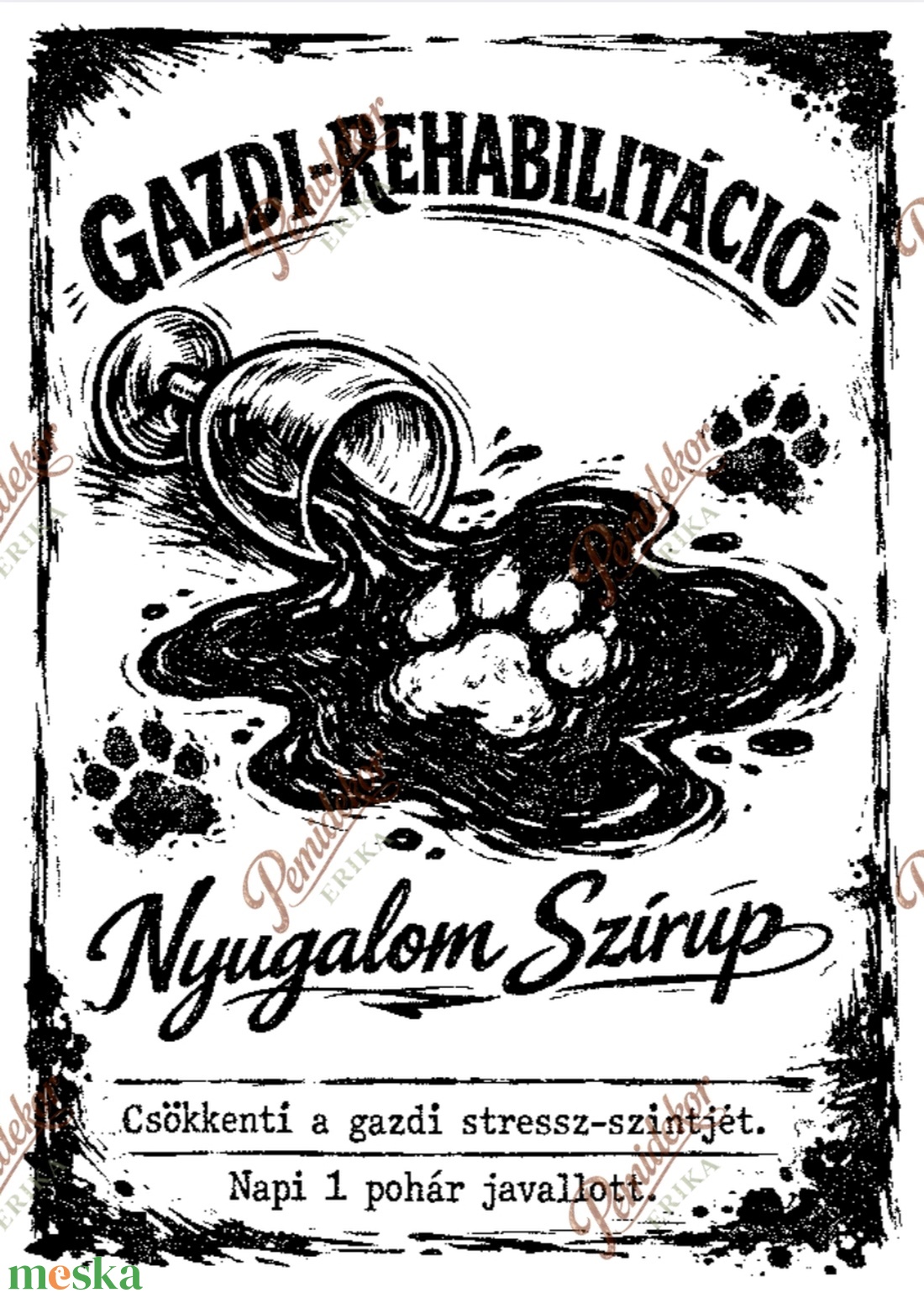 GAZDI-REHABILITÁCIÓ � Nyugalom Szirup � Túlélőkészlet minden állatbarátnak! Matrica. - otthon & életmód - konyhafelszerelés, tálalás - italos kellékek - boros díszdoboz - Meska.hu