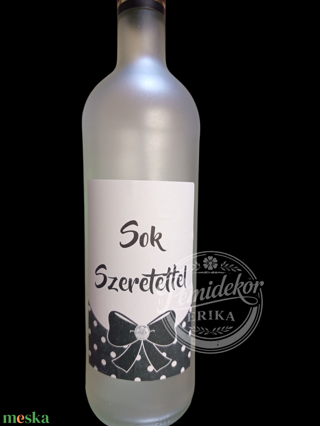 Sok Szeretettel � Elegáns Masnis-pöttyös Címkék - esküvő - meghívó & kártya - esküvői borítékzáró matrica - Meska.hu