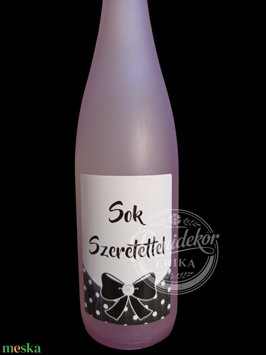 Sok Szeretettel � Elegáns Masnis-pöttyös Címkék - esküvő - meghívó & kártya - esküvői borítékzáró matrica - Meska.hu