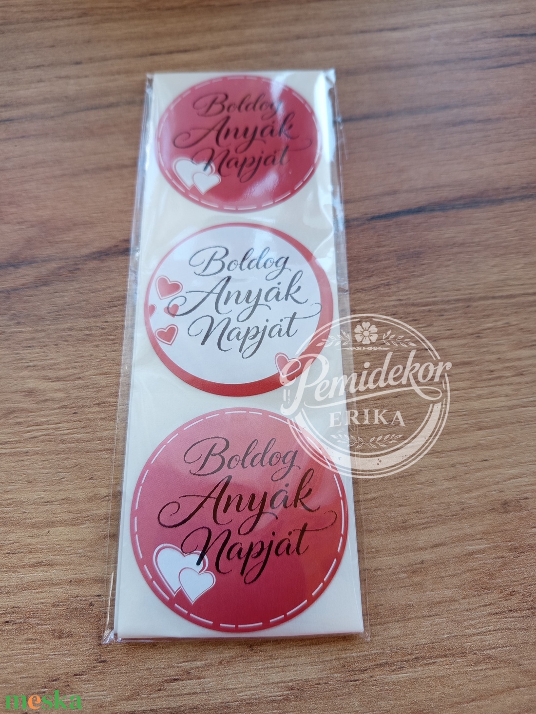 Boldog Anyák Napját kerek matrica (5 cm) � 20 db. - kellékek & szerszámok - dekorációs kellékek - matricaív - Meska.hu