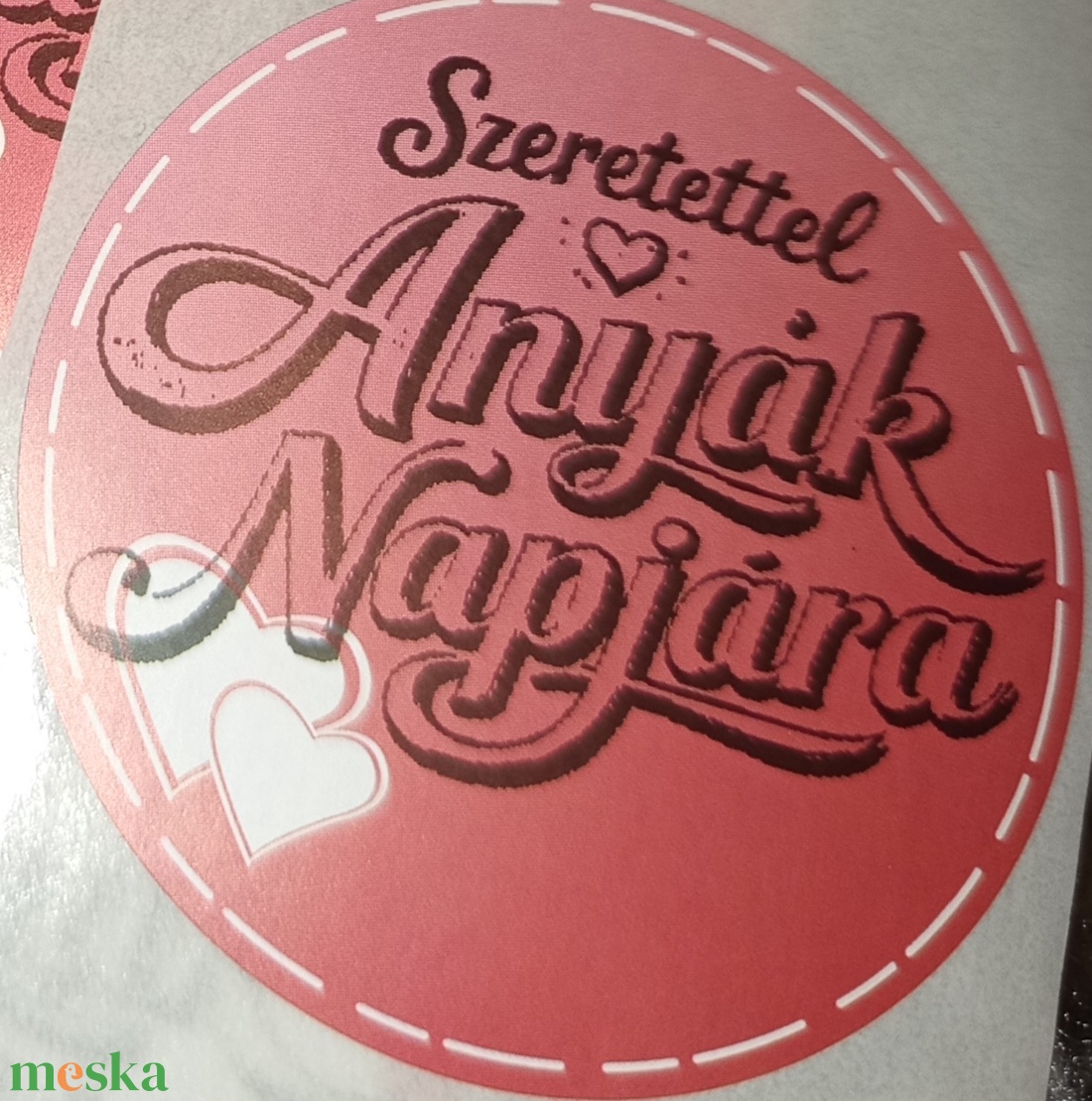 Szeretettel Anyák Napjára kerek matrica (5 cm) � 10 db. - kellékek & szerszámok - dekorációs kellékek - matricaív - Meska.hu