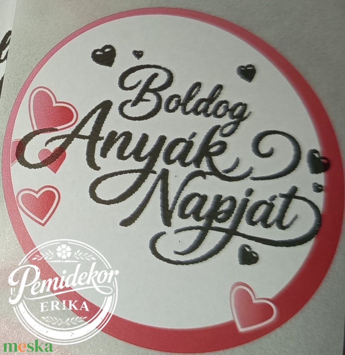 Boldog Anyák Napját kerek matrica (5 cm) � 10 db. - kellékek & szerszámok - dekorációs kellékek - matricaív - Meska.hu